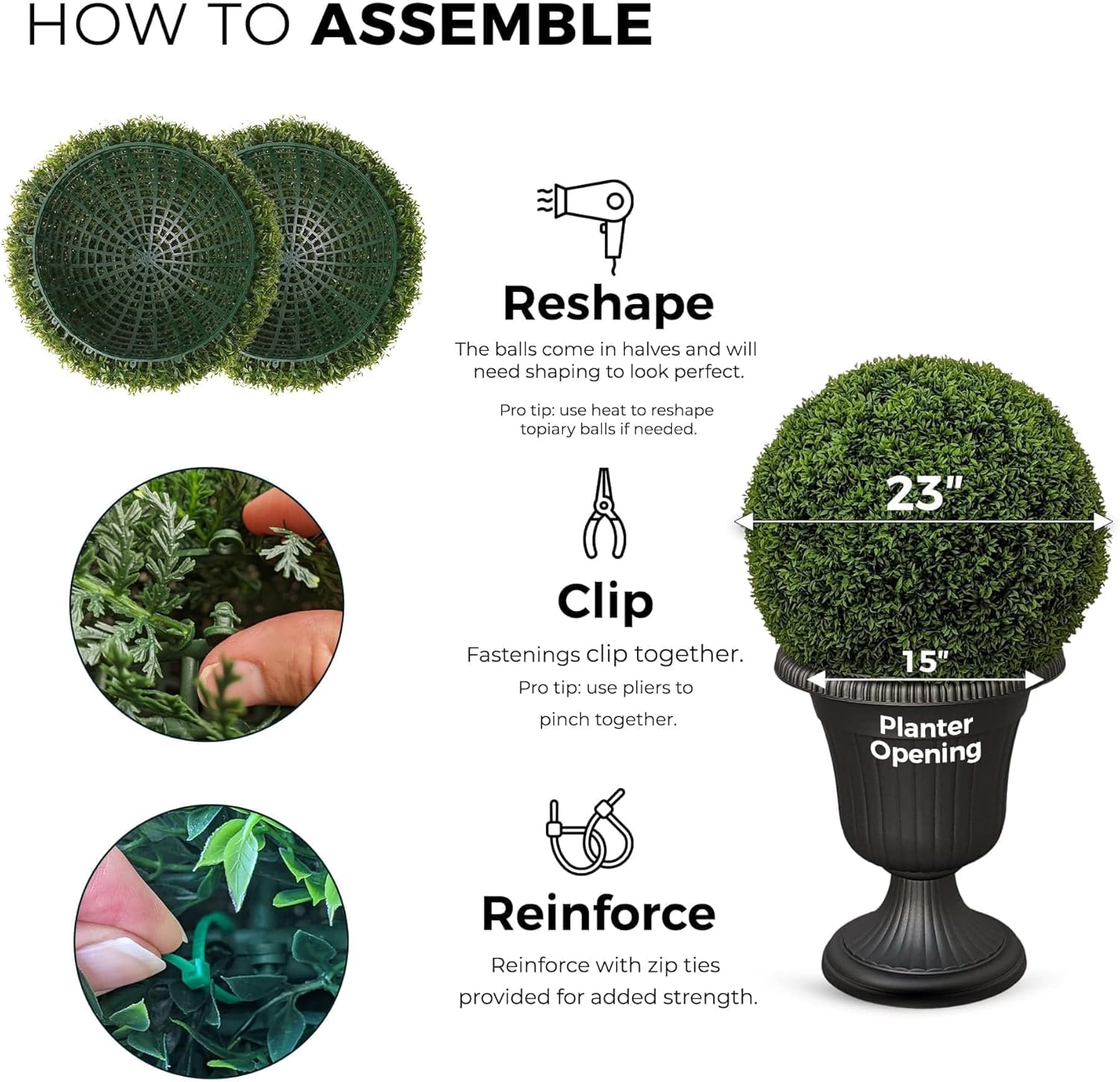 365 Curb Appeal 23 Inch Topiary Balls