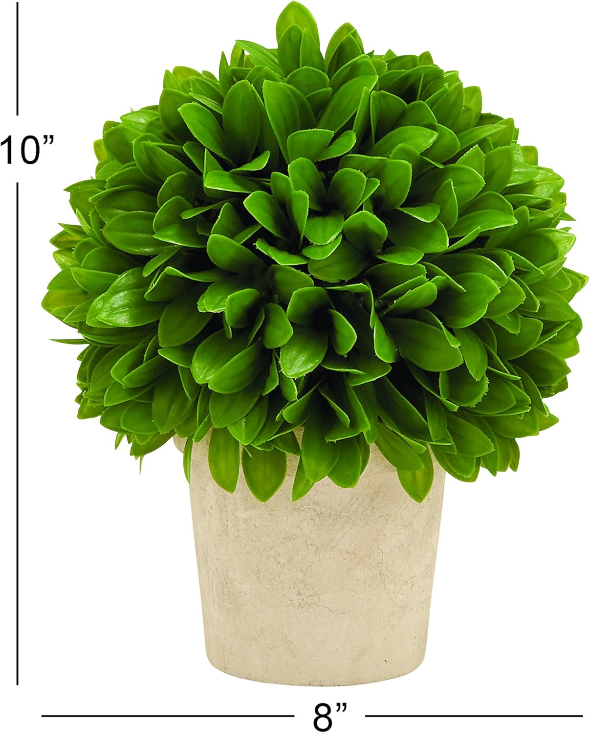 Deco 79 Artificial Topiary Foliage Ball with Beige Pot