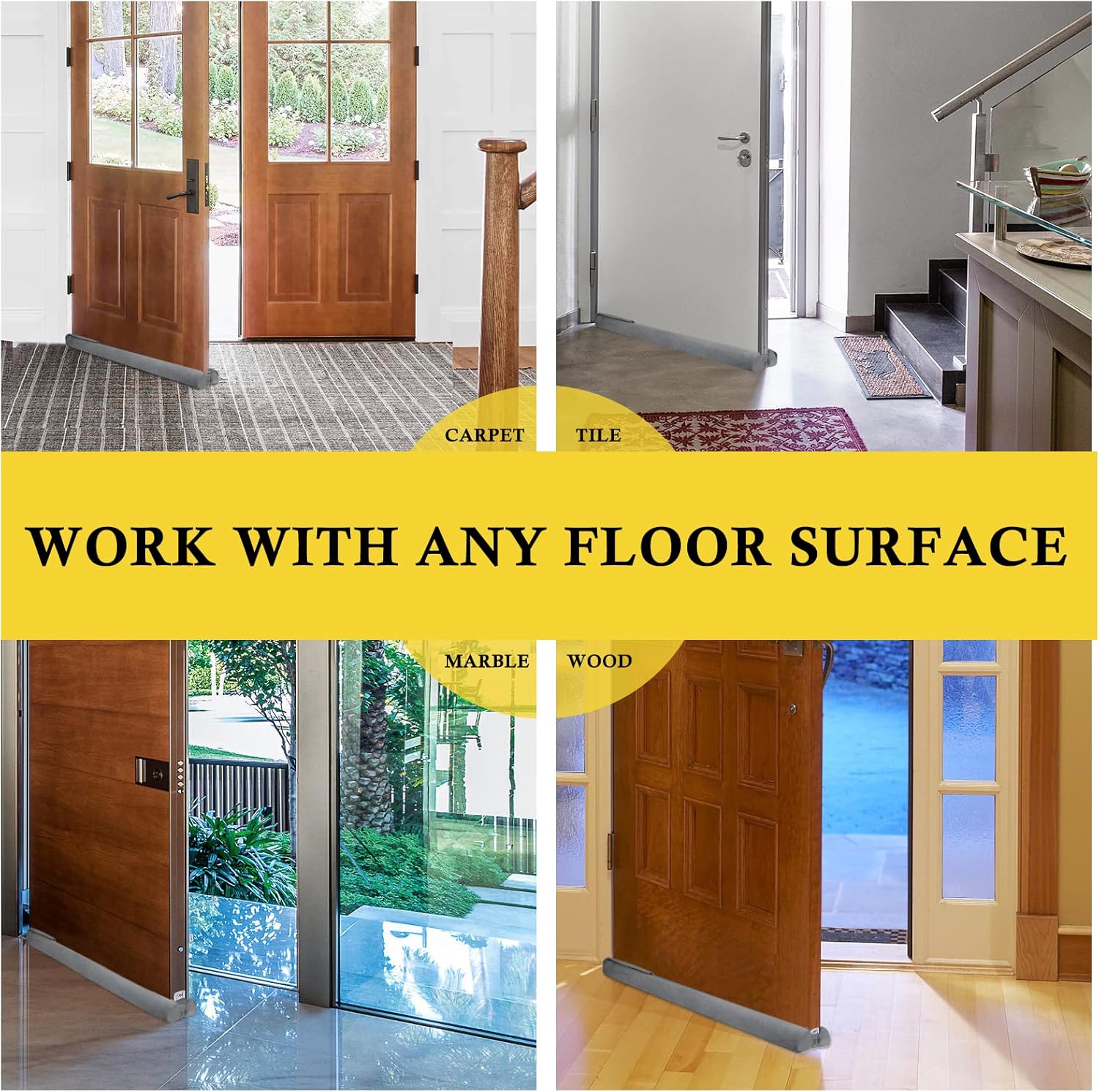 Fowong Door Draft Stopper 36 Inch Adjustable Soundproof Seal