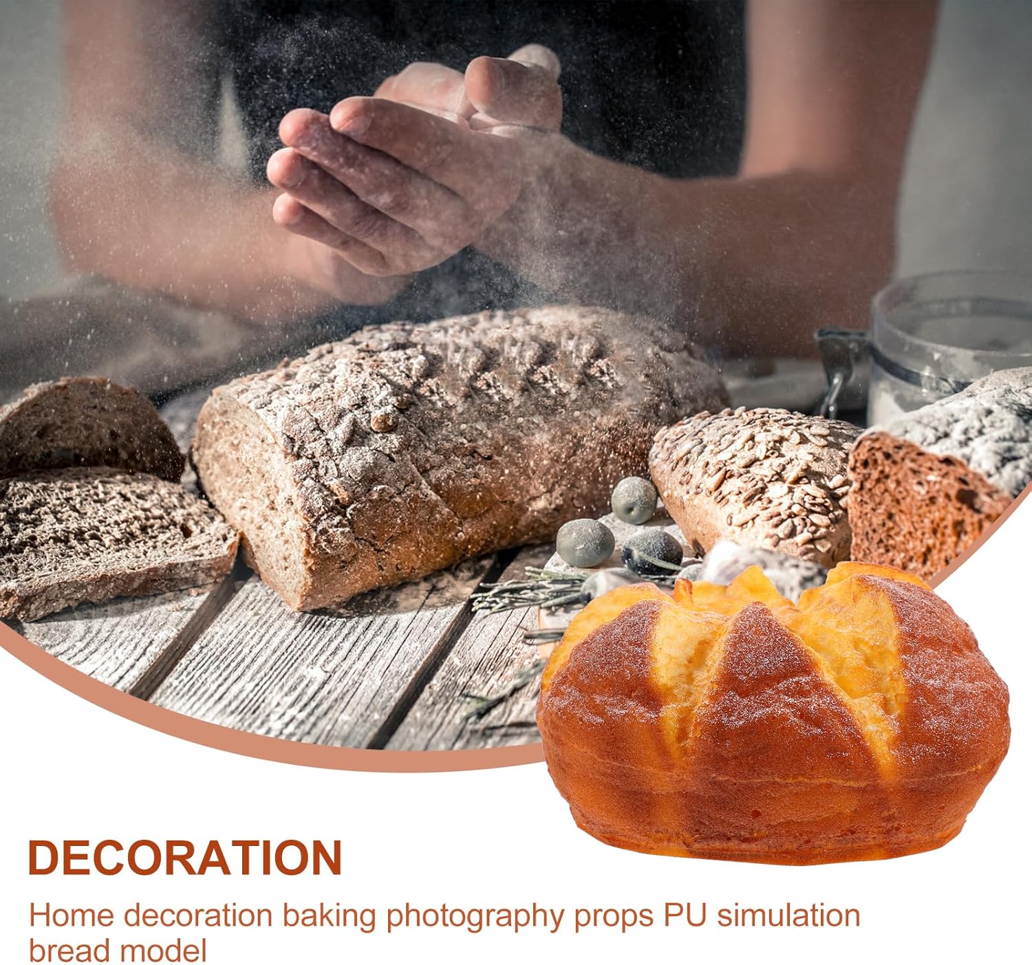 NOLITOY Artificial Bread Decoration 550X314in