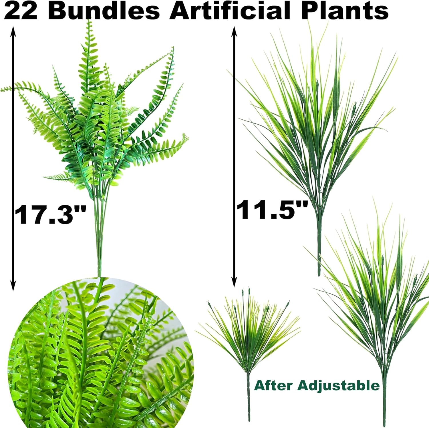22 Bundles Artificial Plants for Outdoor Decor