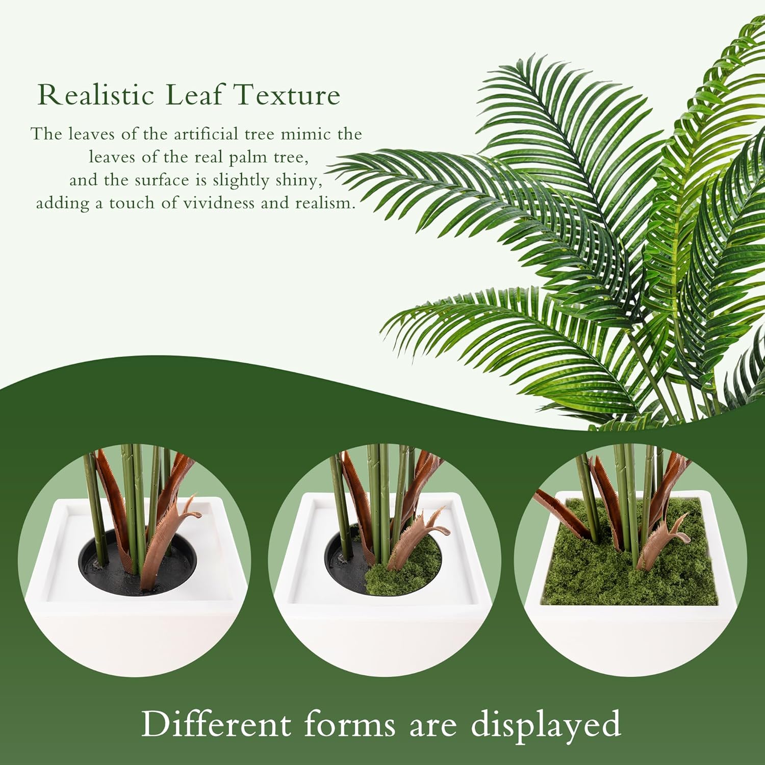 6FT Artificial Palm Tree White for Home Office Decor