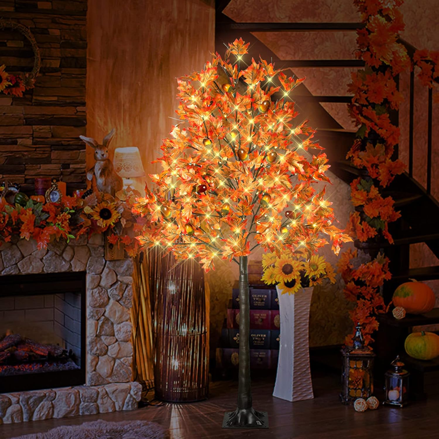 6FT Lighted Maple Tree with 130 LED Lights