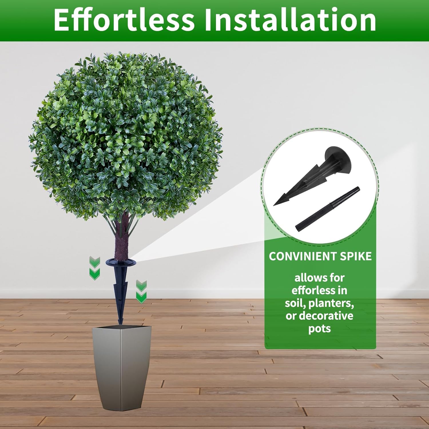 Artificial Boxwood Sphere Bushes Set of 2 UV Resistant Lifelike Topiaries