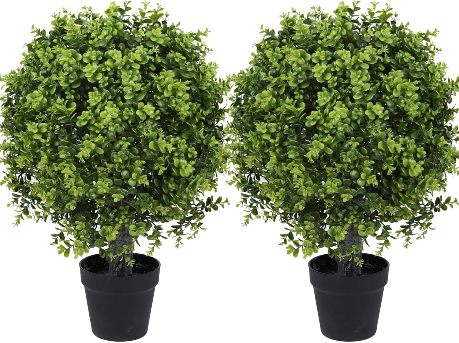 22 Inch Artificial Boxwood Topiary Tree 2 Pack