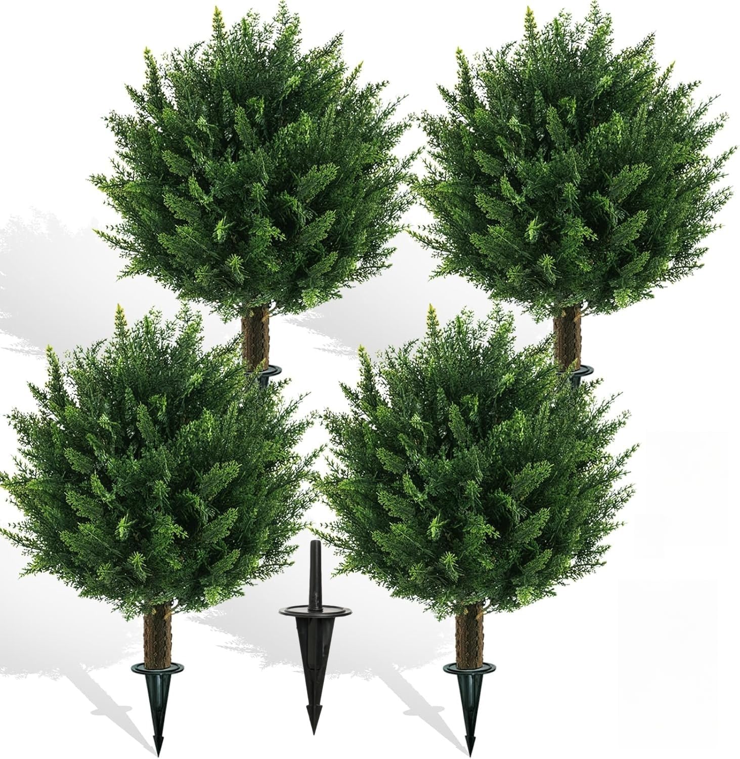 16-Inch Artificial Cypress Topiary Balls 4PCS Natural Decor