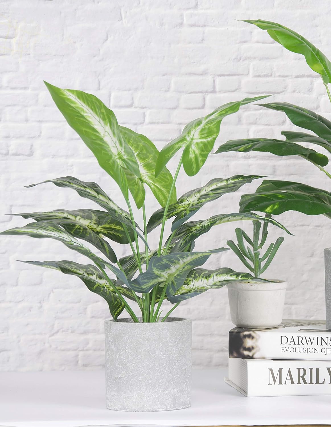 16 Inch Artificial Taro Plants for Home Office Decor