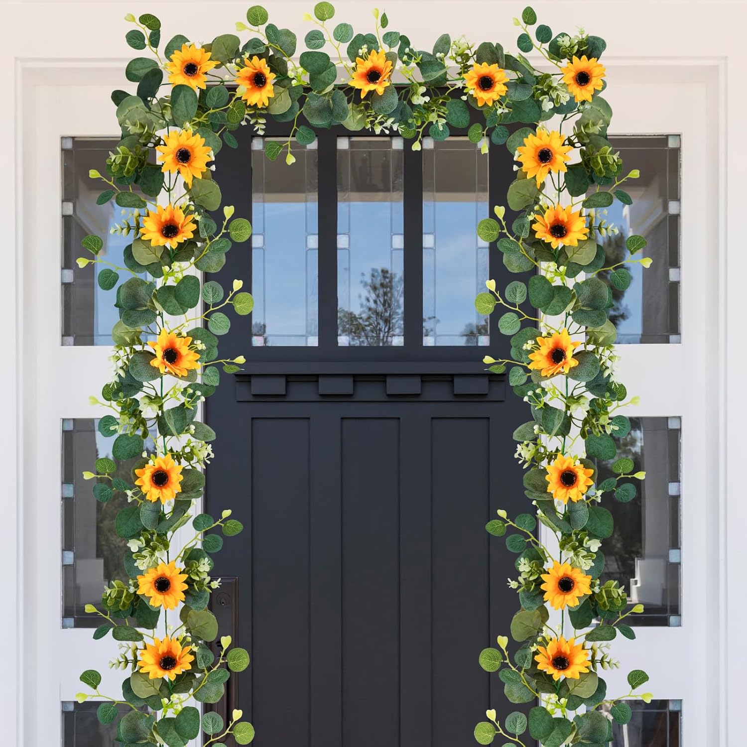 Uieke 2 Pack Artificial Sunflower Garland 6ft