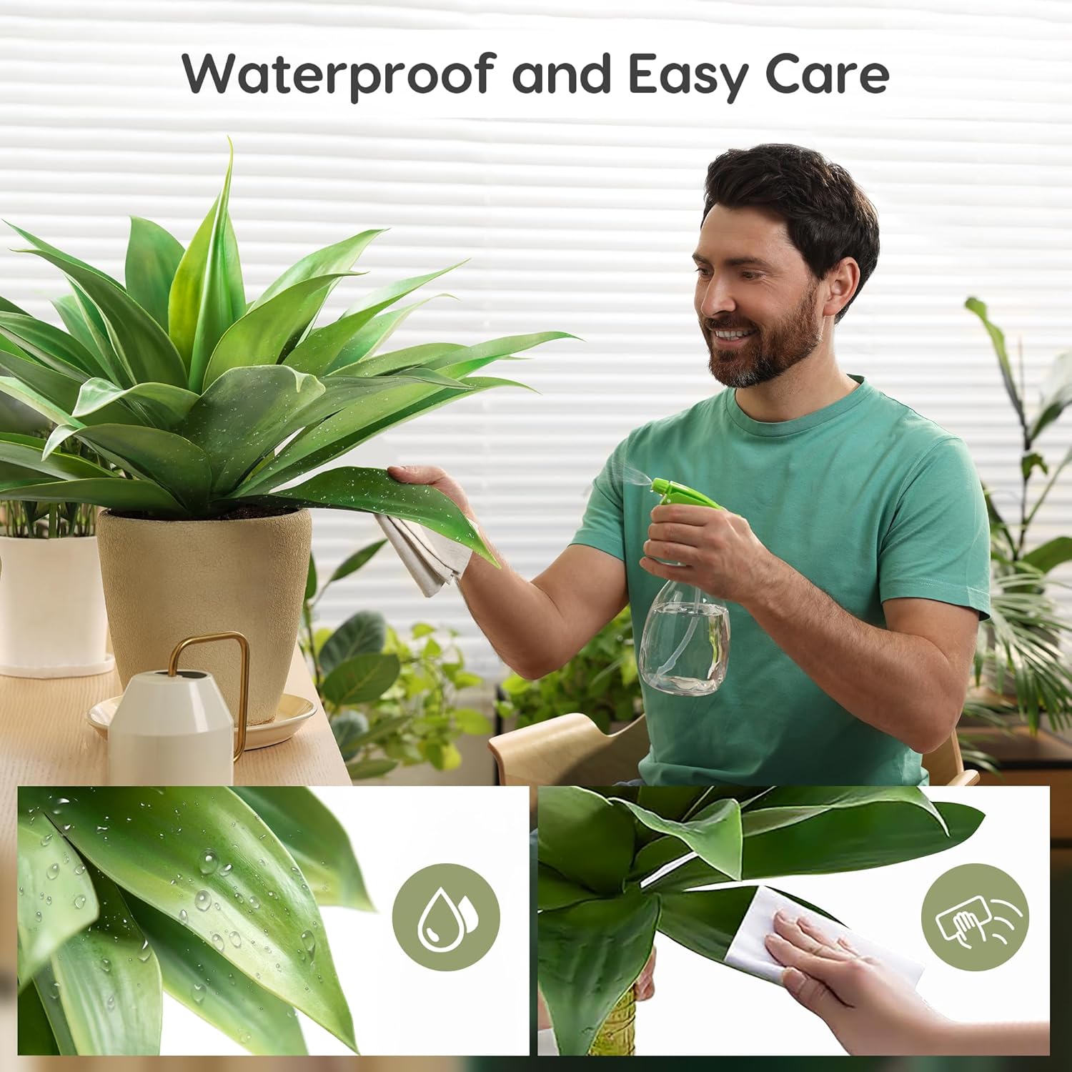 Velener Artificial Agave Plant Set 28 Inch UV Resistant