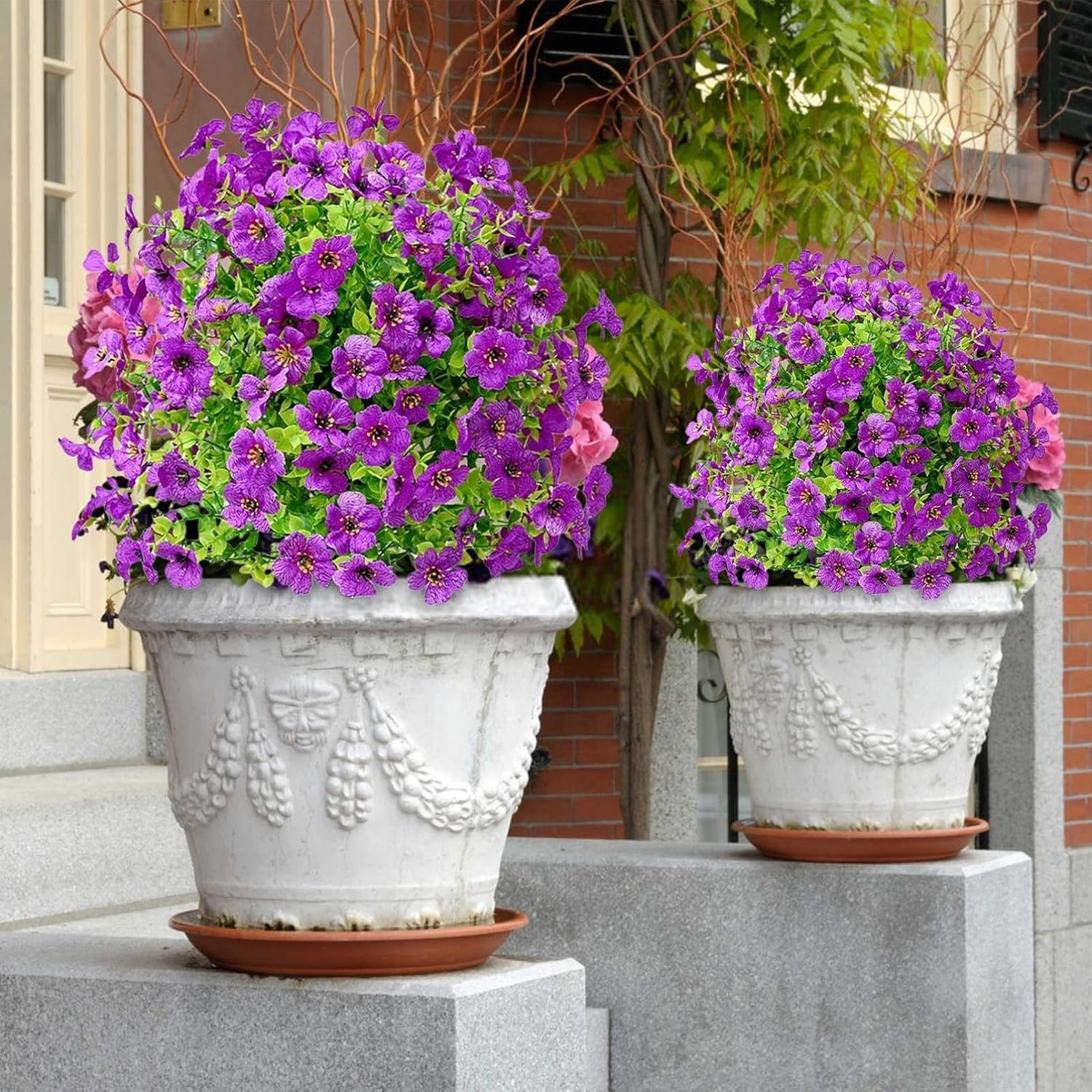 Uscallm Artificial Rose Bushes 2PCS Outdoor Decor
