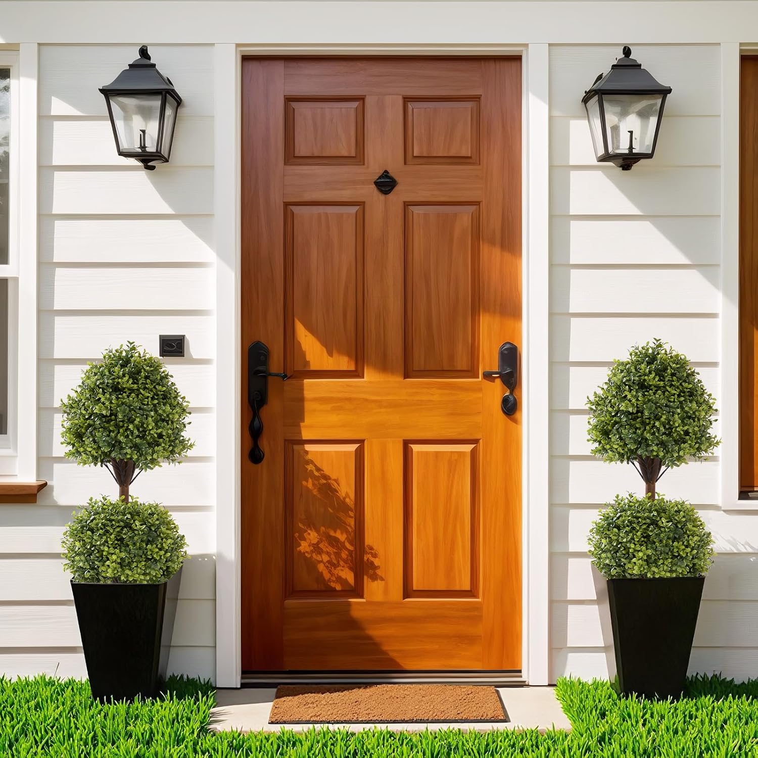 THE BLOOM TIMES Artificial Boxwood Topiary Set of 2