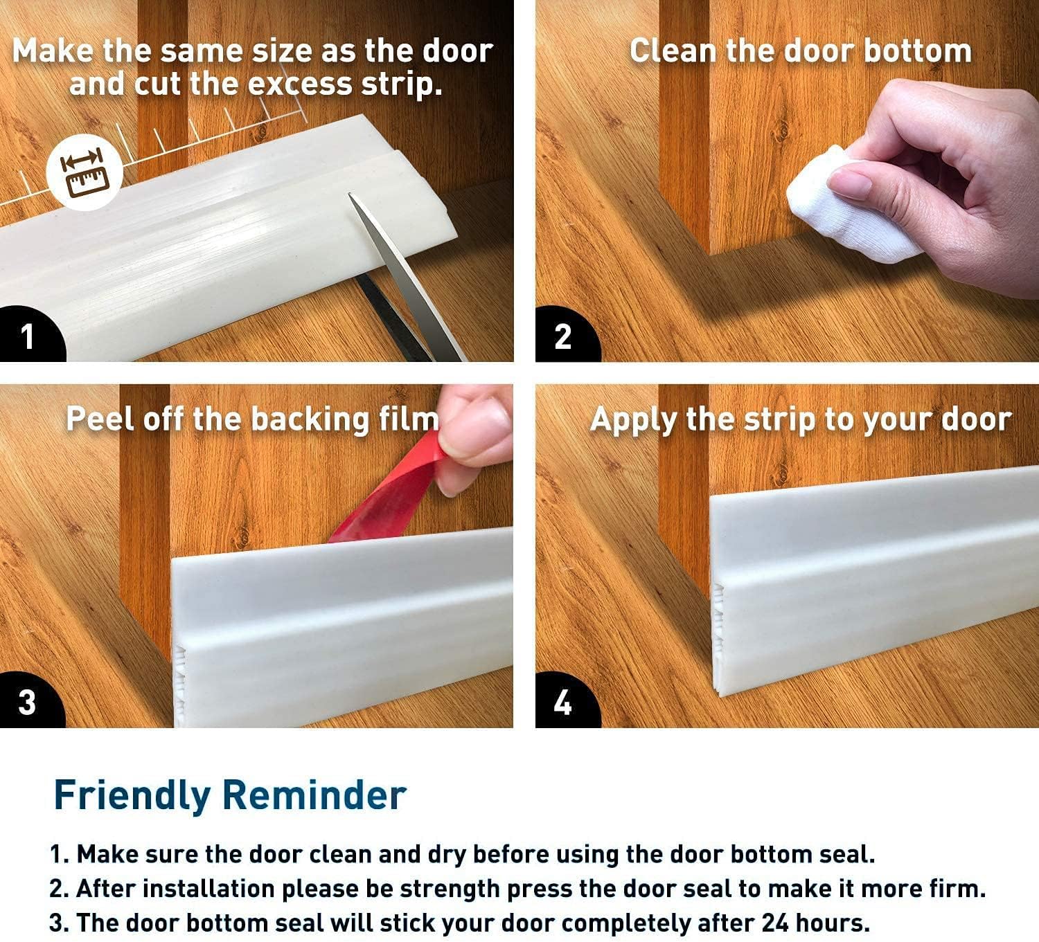Door Draft Stopper for Huge Gap 3x39 Inches Adjustable