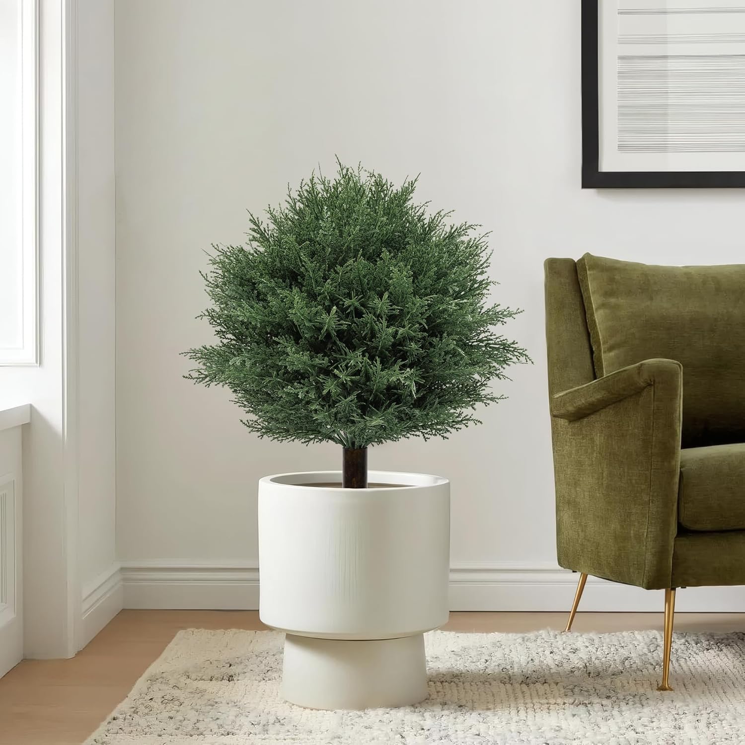 Artificial Cedar Topiary Ball Trees Set of 2