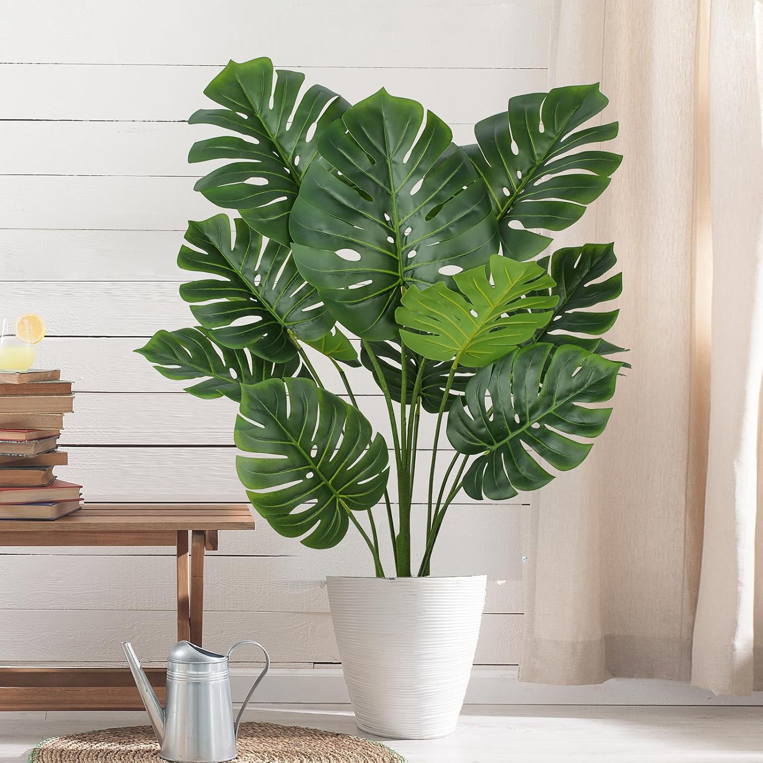 Floworld Artificial Monstera Plant 4FT Tall 2 Pack Fake Trees