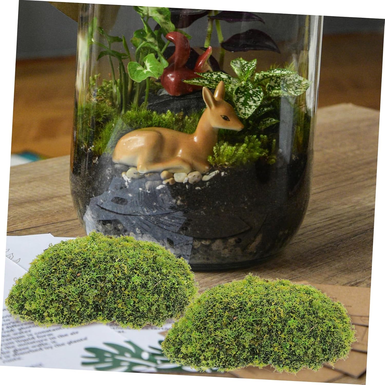 Luxshiny 12Pcs Artificial Moss Stones Decor