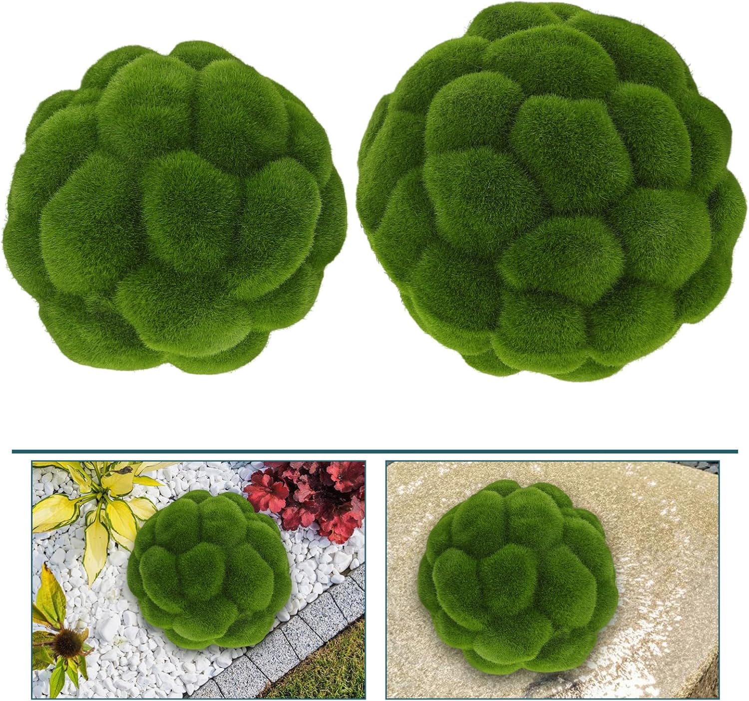 2pcs Realistic Artificial Topiary Balls for Decor