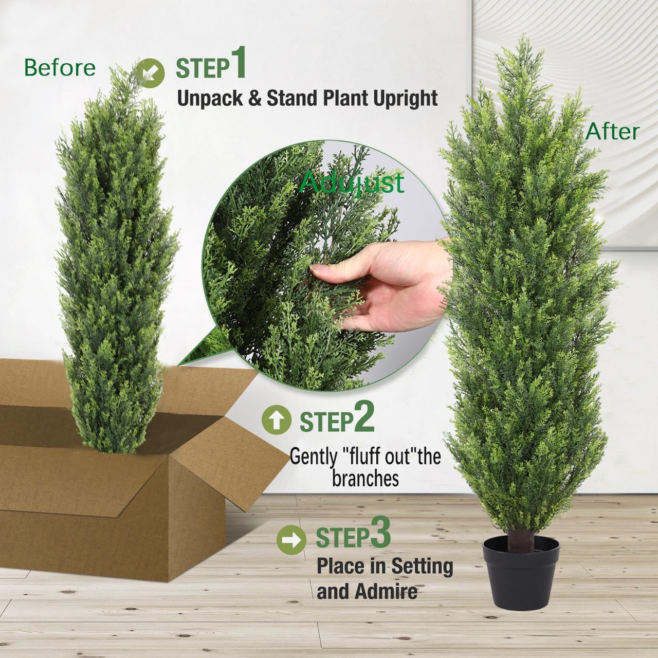 The Bloom Times 4ft Artificial Topiary Trees 2 Pack