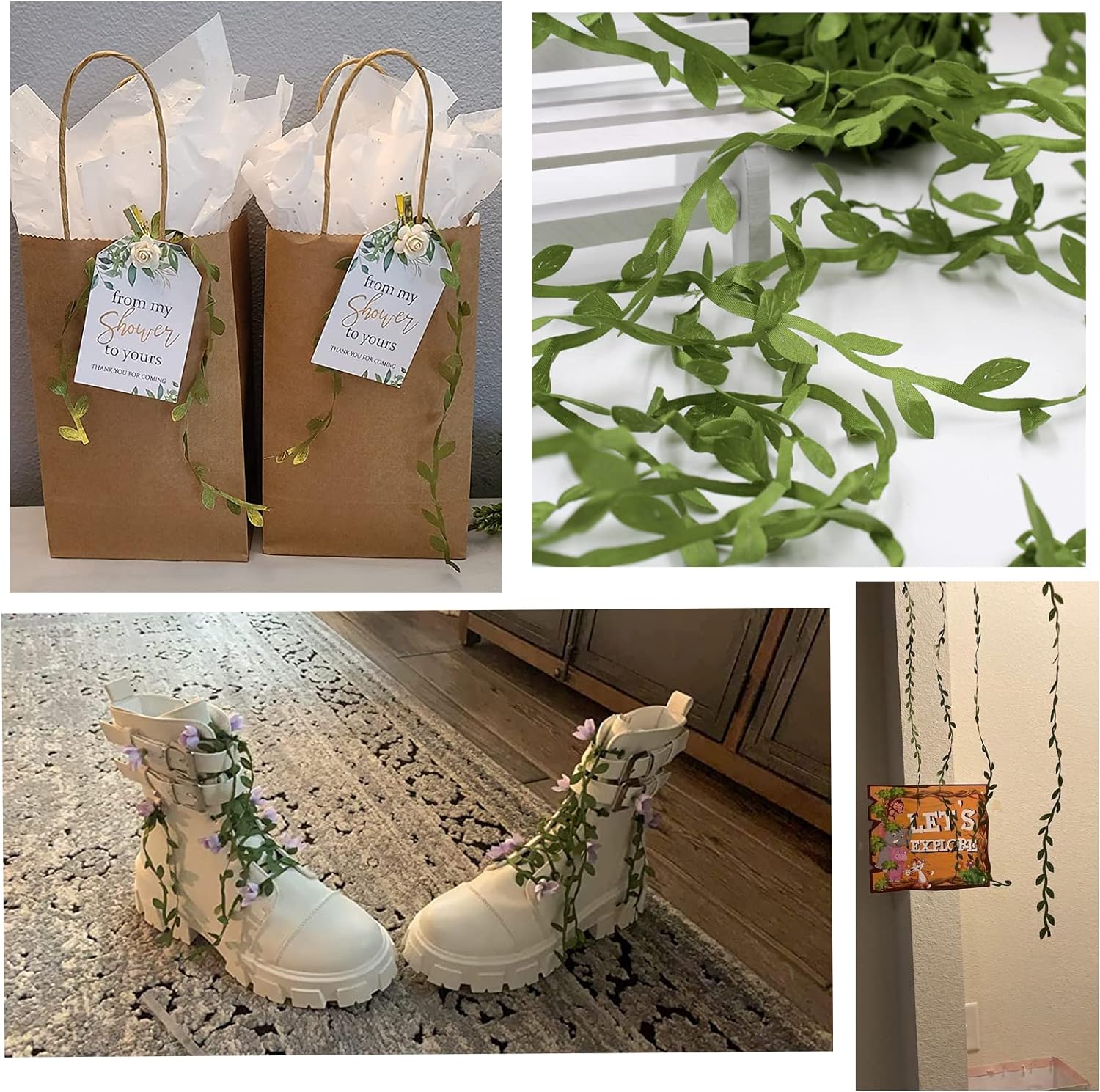 66 Ft Artificial Vines Green Leaf Garland Wreath Accessory