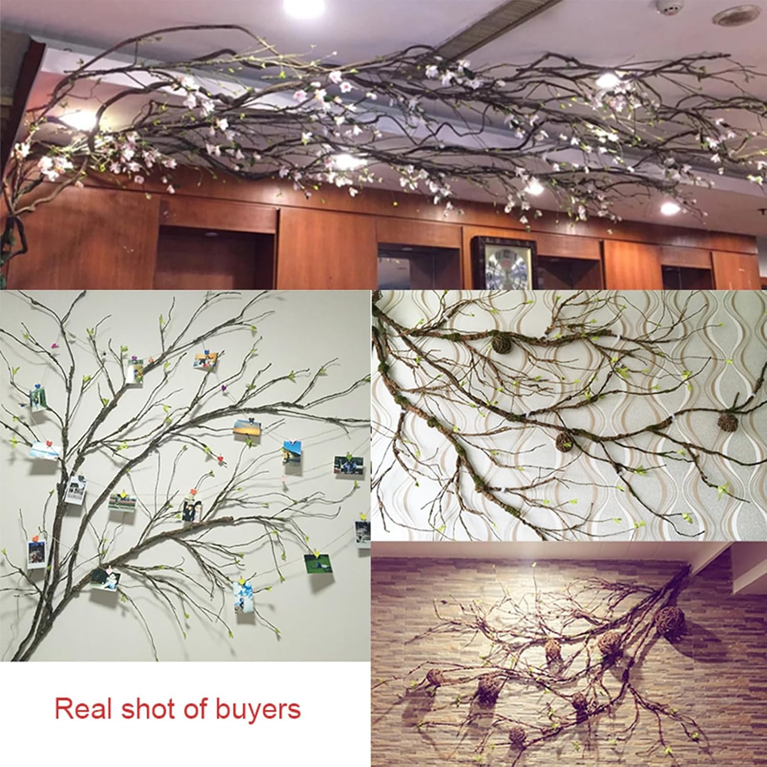 118 Inch Malleable Artificial Floral Tree Branches Twigs Vines Rattan