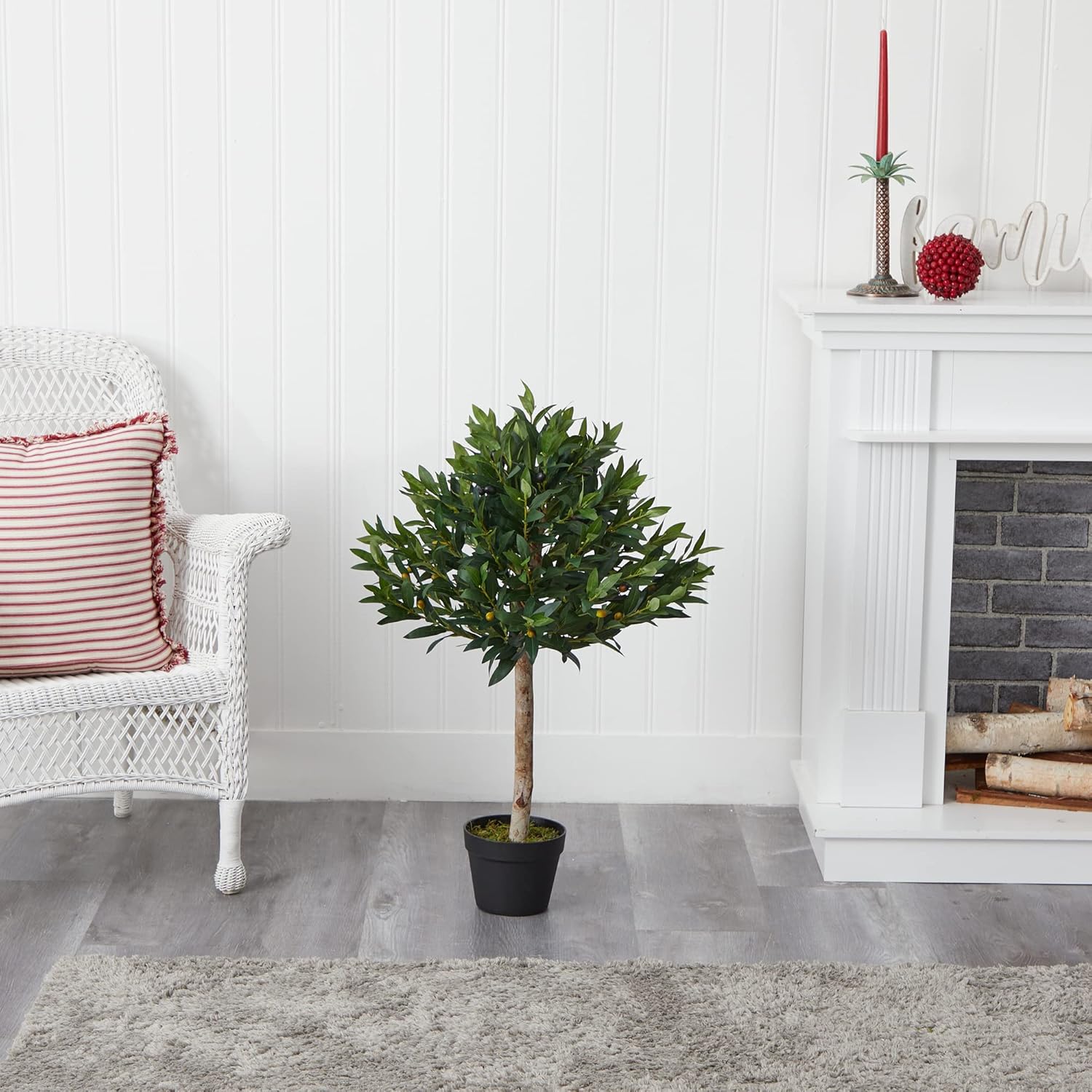 Nearly Natural 34in Olive Topiary Artificial Tree UV Resistant