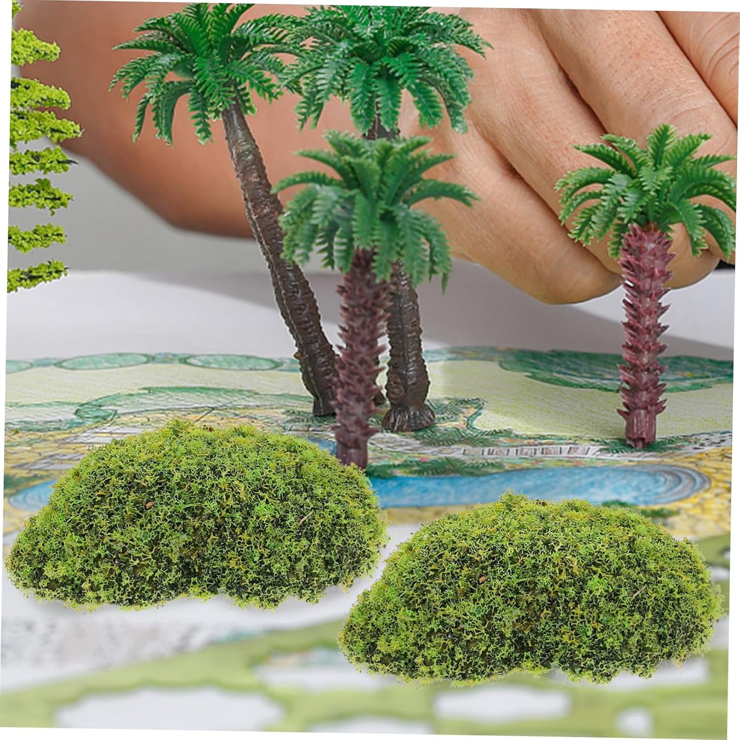 12Pcs Artificial Moss Stones for Garden Decor