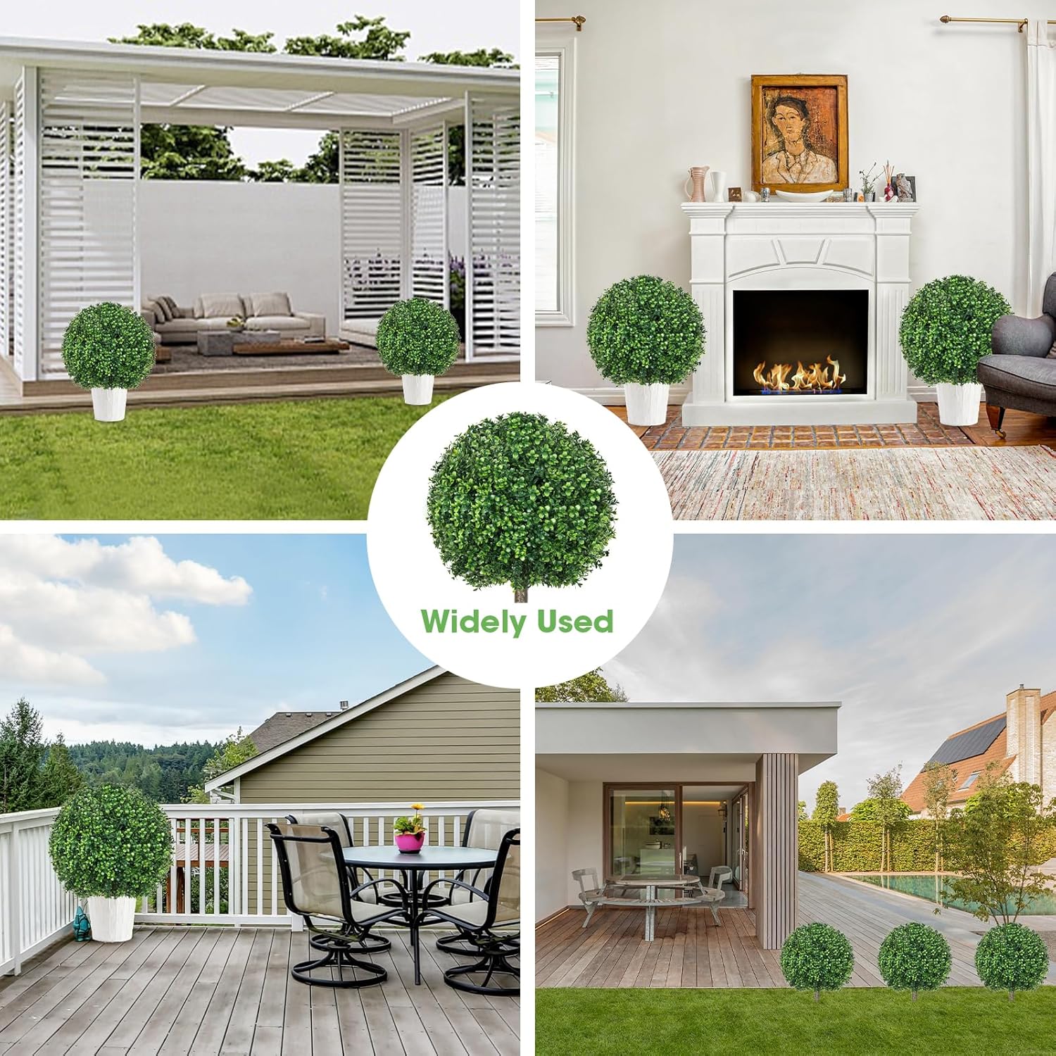 256 Inch Artificial Boxwood Topiary Ball Trees 2 Pack
