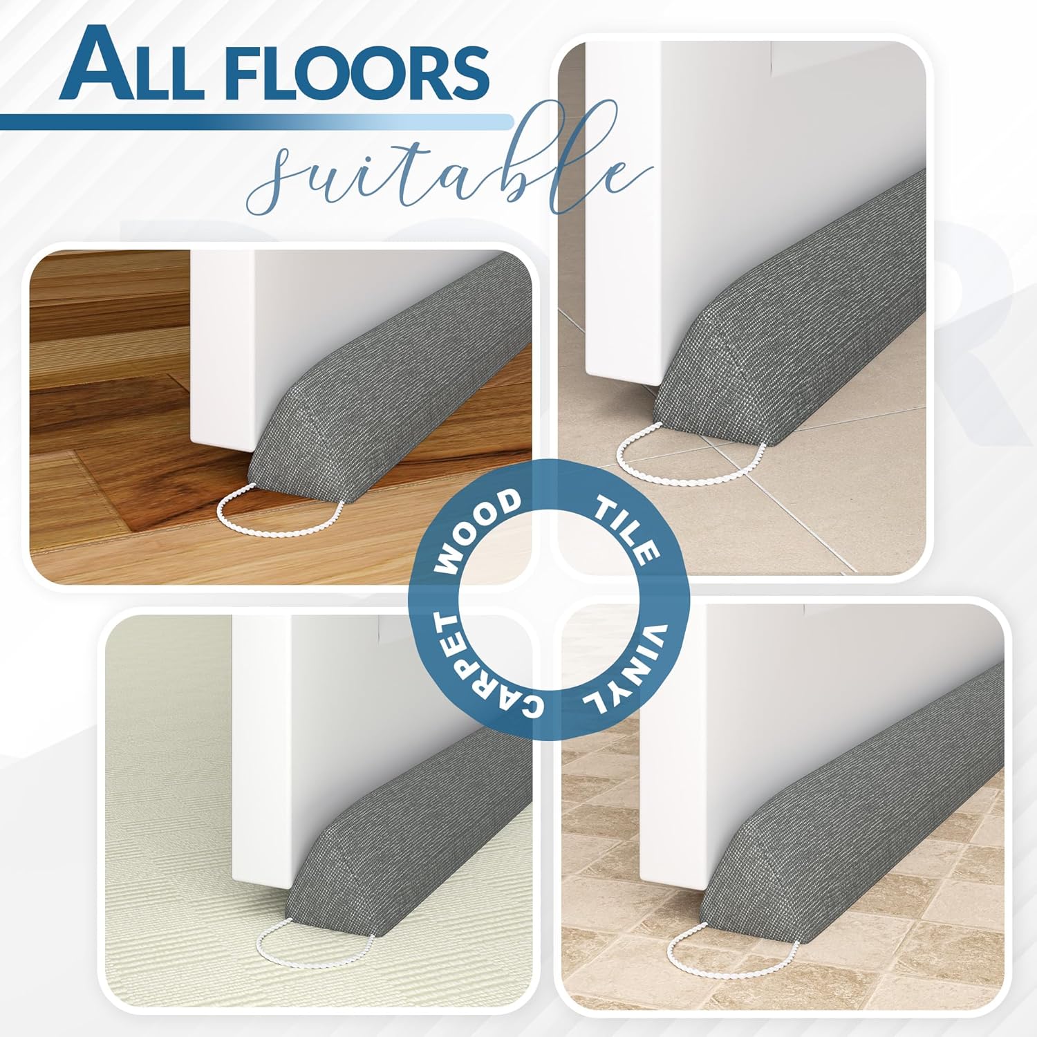 SYIPO Triangle Door Draft Stopper 354 Weighted Under Door Seal