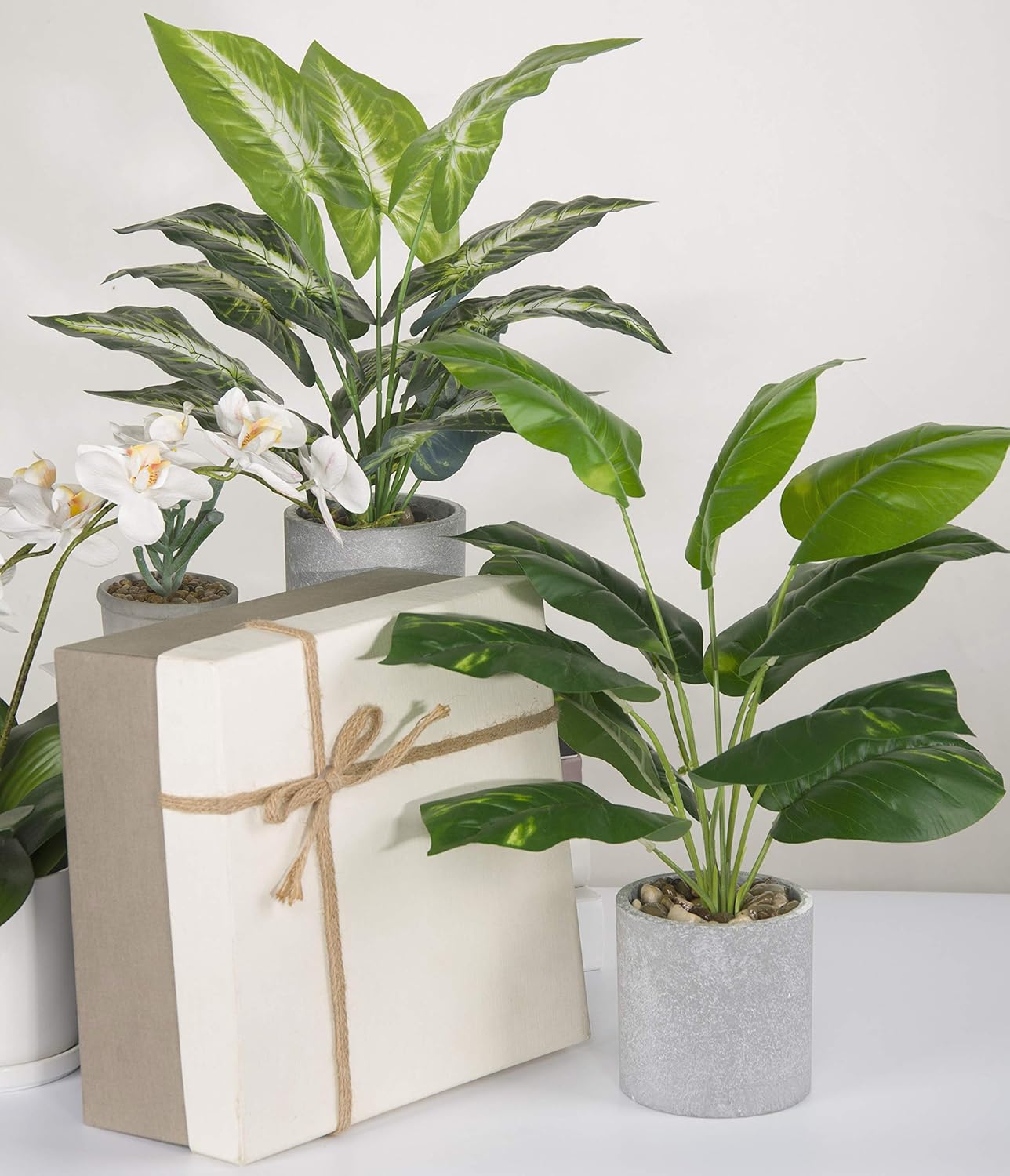 16 Inch Artificial Taro Plants for Home Office Decor
