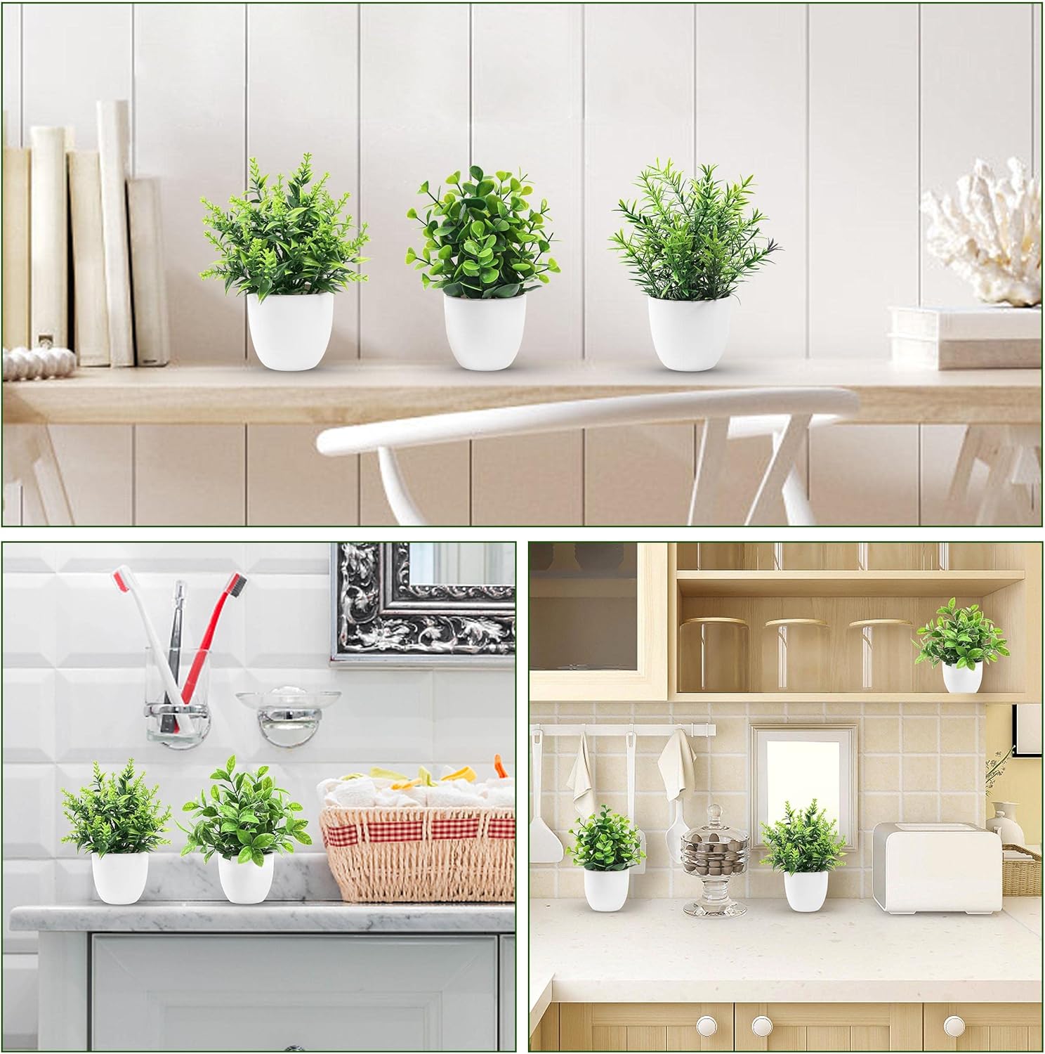 Der Rose 4 Pack Small Fake Plants Indoor Decor