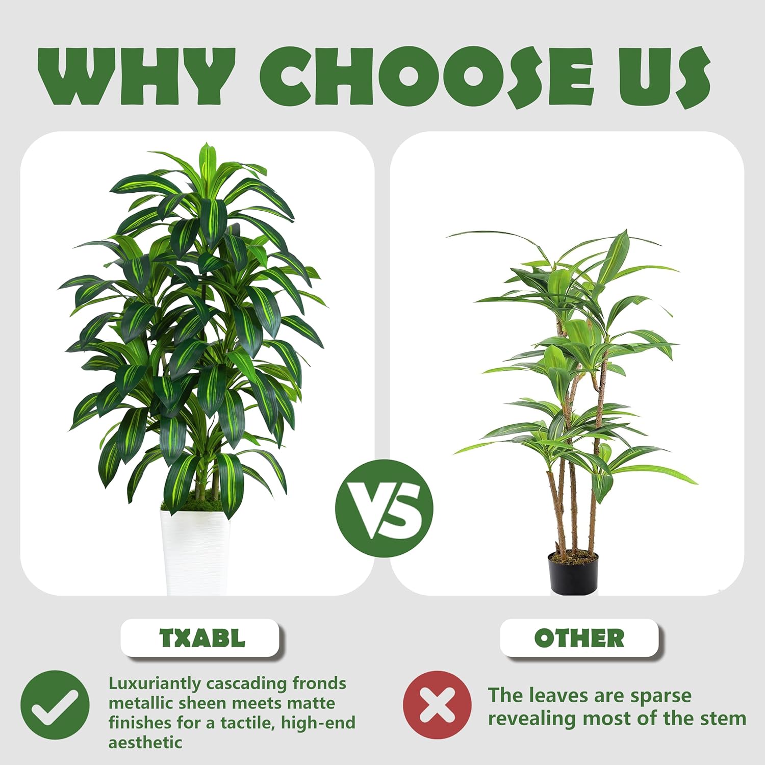 Artificial Dracaena Plant 5FT 6 Trunks Indoor Fake Tree