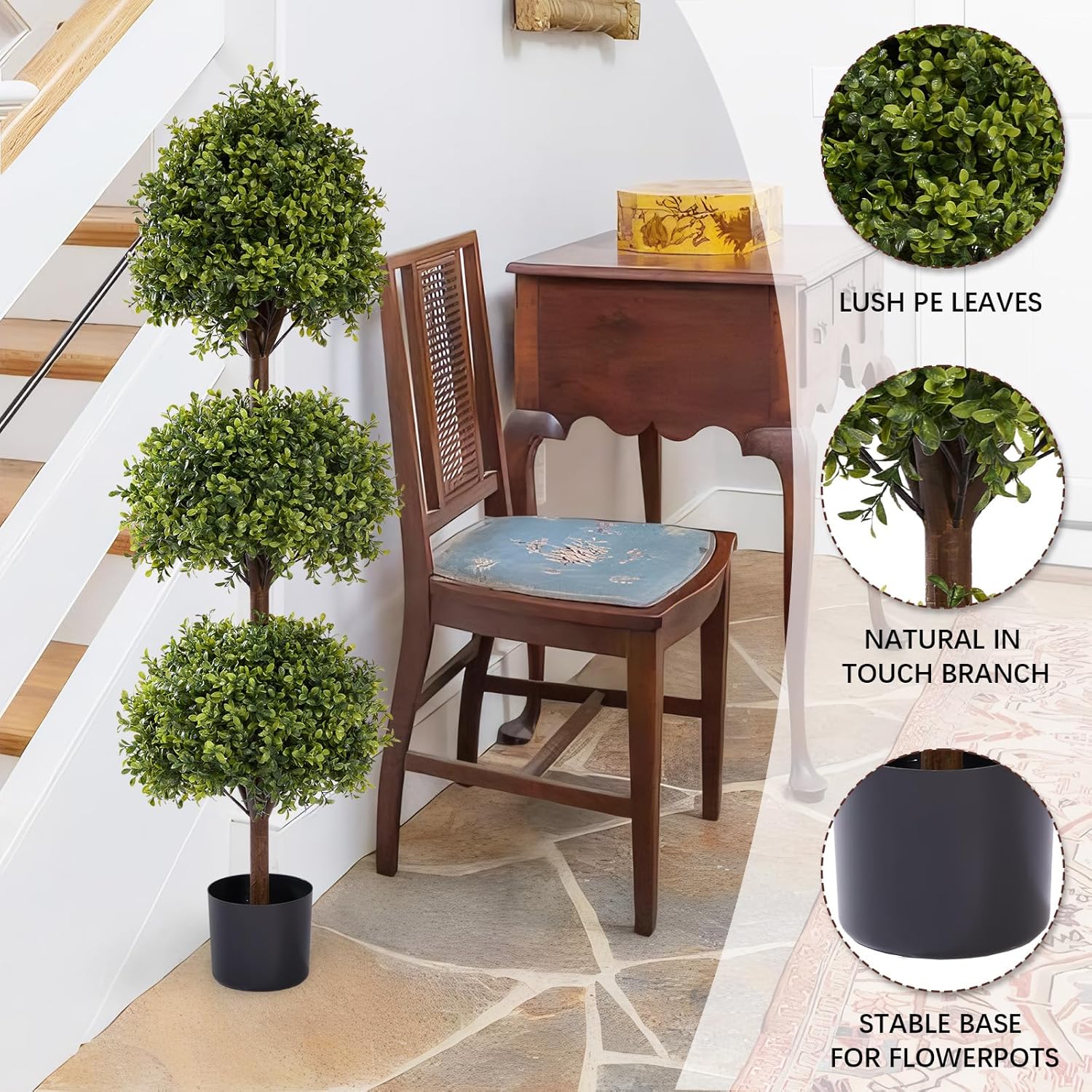 THE BLOOM TIMES 55 Artificial Topiary Set of 2