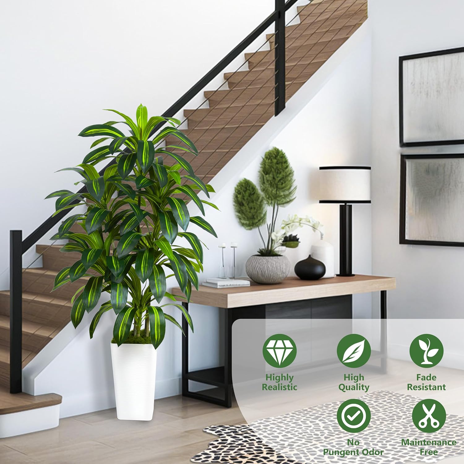 Artificial Dracaena Plant 5FT 6 Trunks Indoor Fake Tree