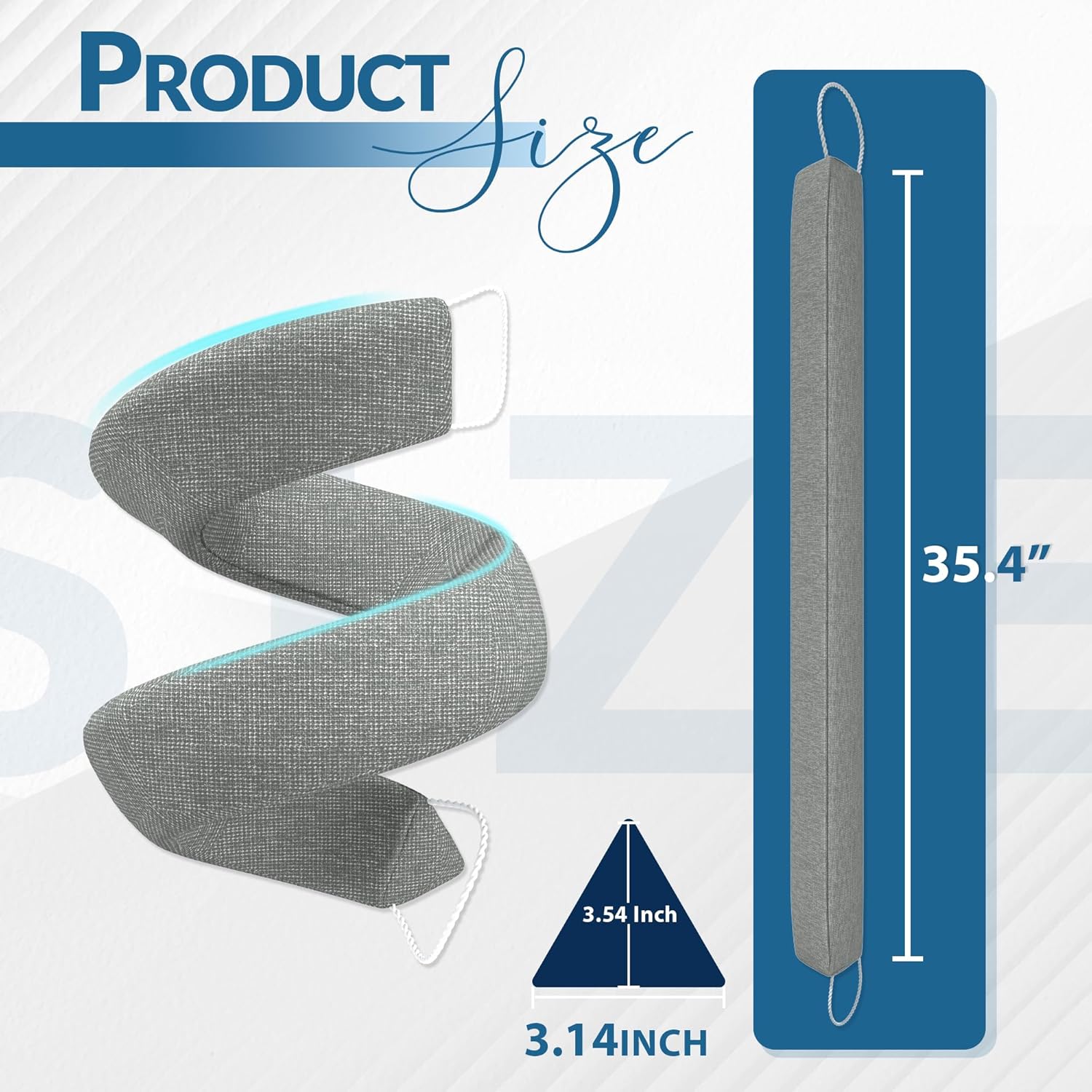SYIPO Triangle Door Draft Stopper 354 Weighted Under Door Seal
