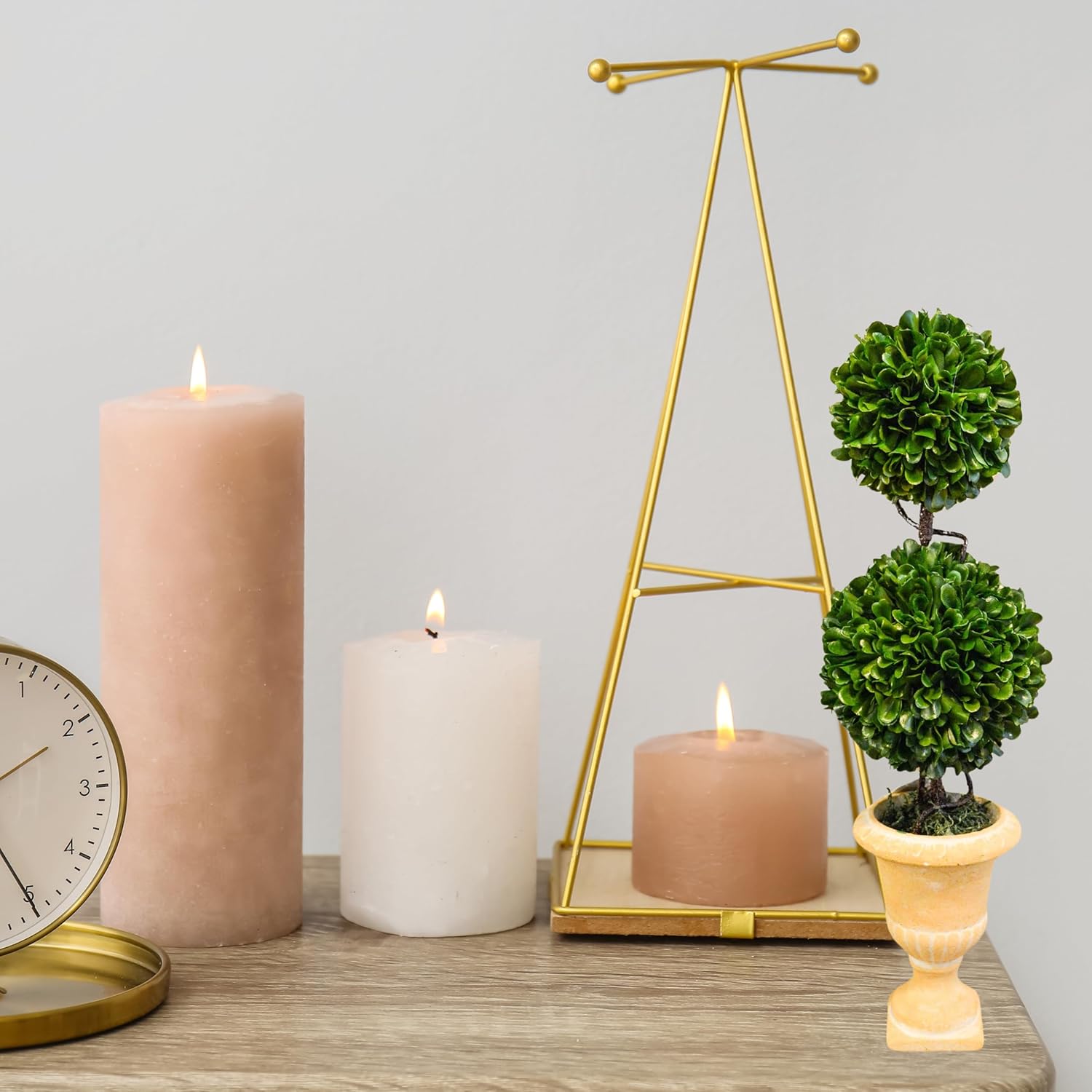 Admired By Nature 18 H Artificial Boxwood Topiary with Double Ball in Pot