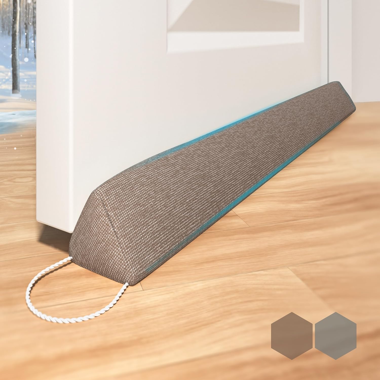 SYIPO Triangle Door Draft Stopper 354 Inch Weighted Under Door Seal