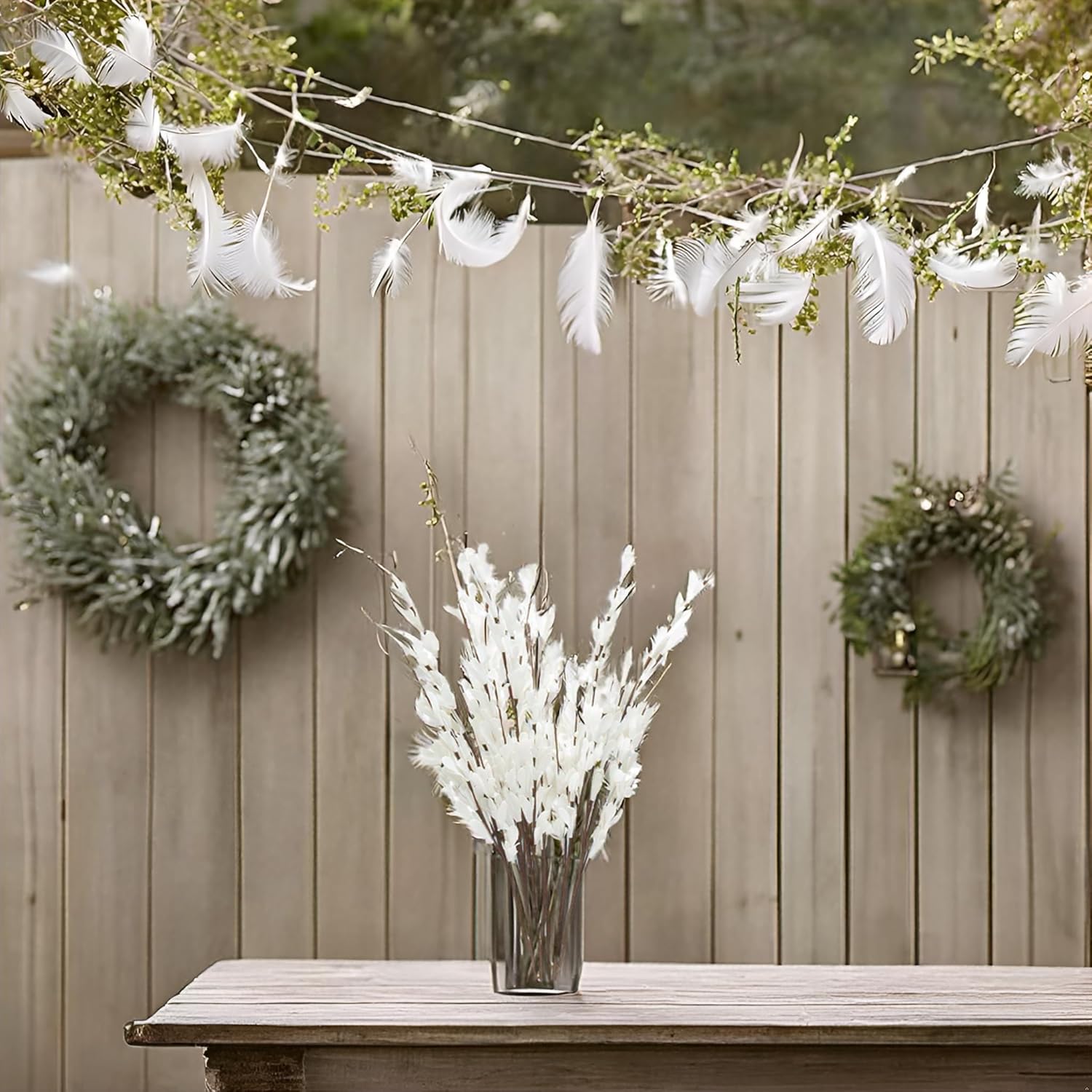 UiiziC Artificial Jasmine Flowers 8PCS 31 Inch White Bouquet Set