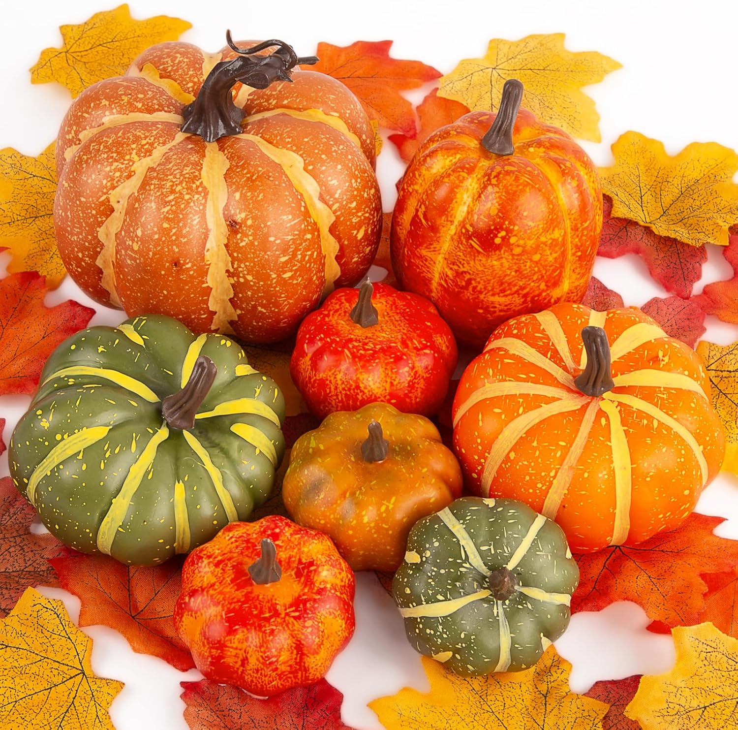 FUTUREPLUSX 38 Piece Artificial Pumpkin Set for Fall Decor