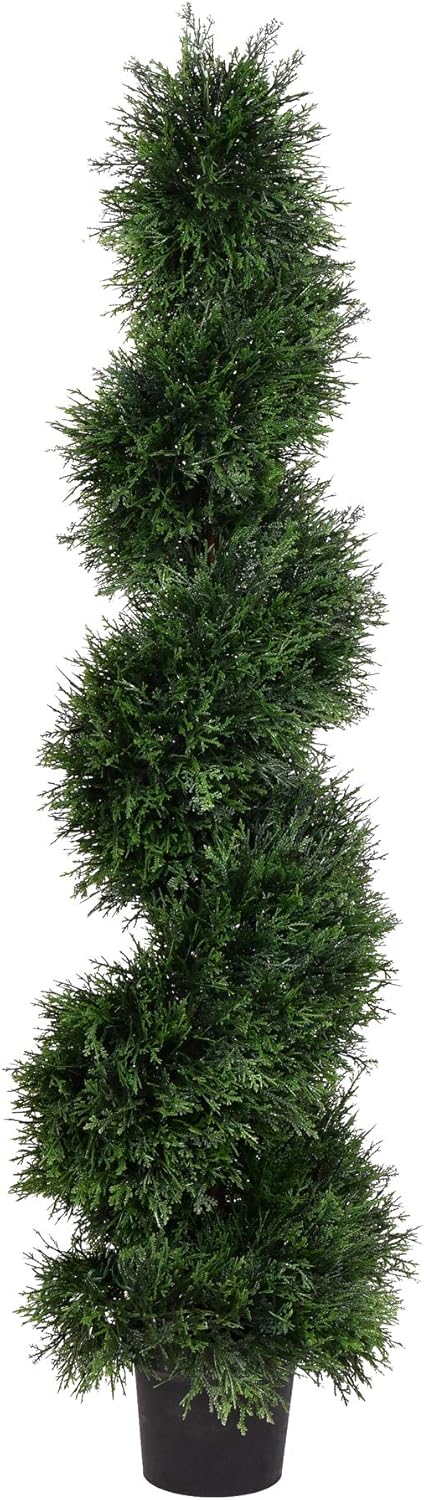 Vickerman 4 Artificial Cedar Spiral Tree - Potted Decor