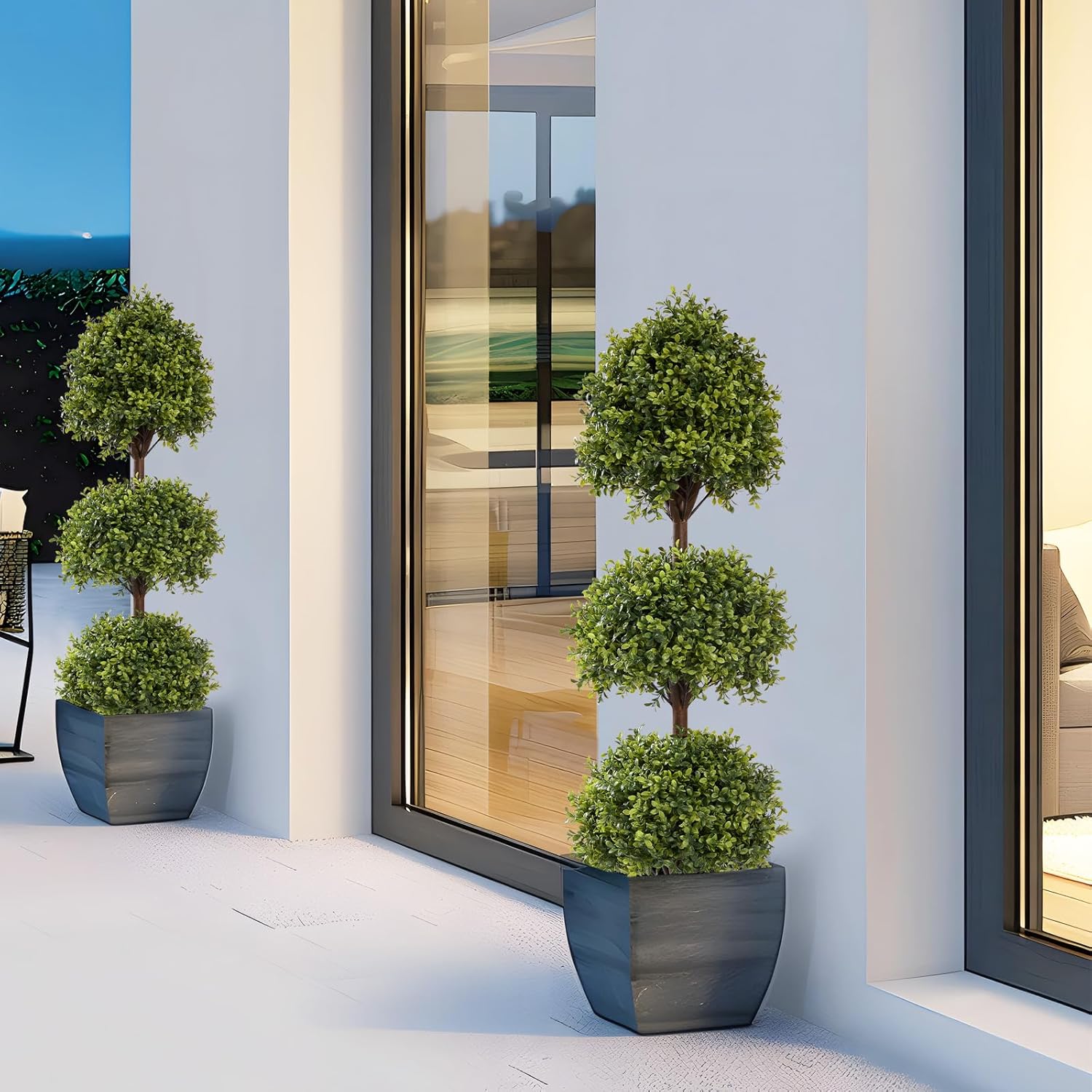 THE BLOOM TIMES 55 Artificial Topiary Set of 2