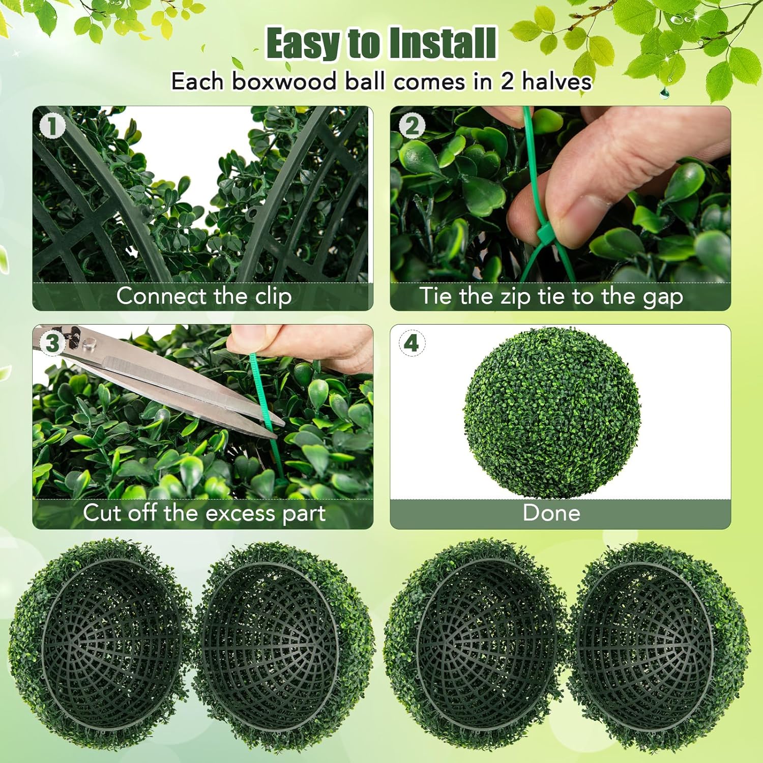 GOFLAME 20 Artificial Plant Topiary Ball Set