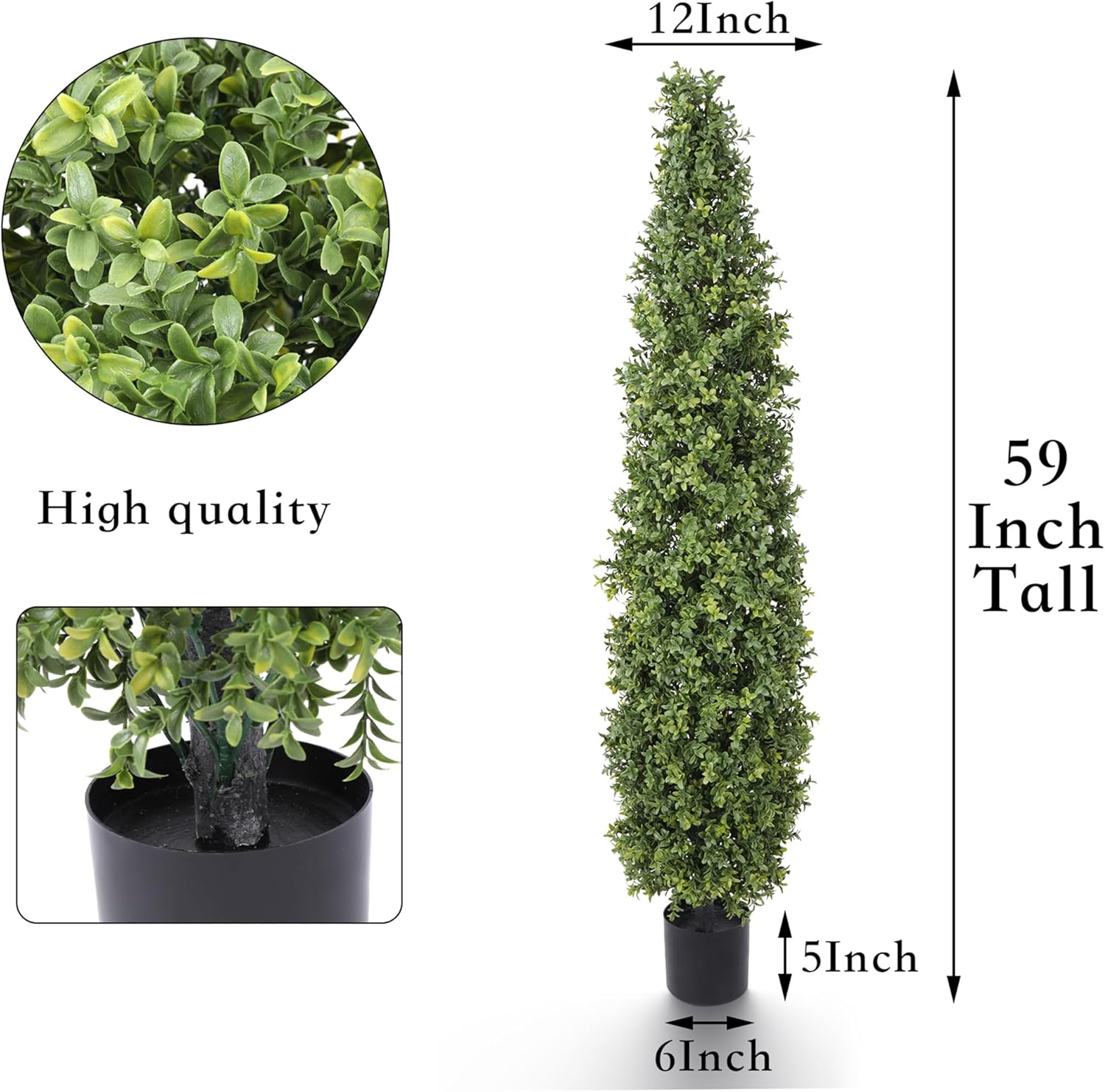 Artificial Boxwood Topiary Tree 5FT Fake Topiary Potted Plant 2Pack