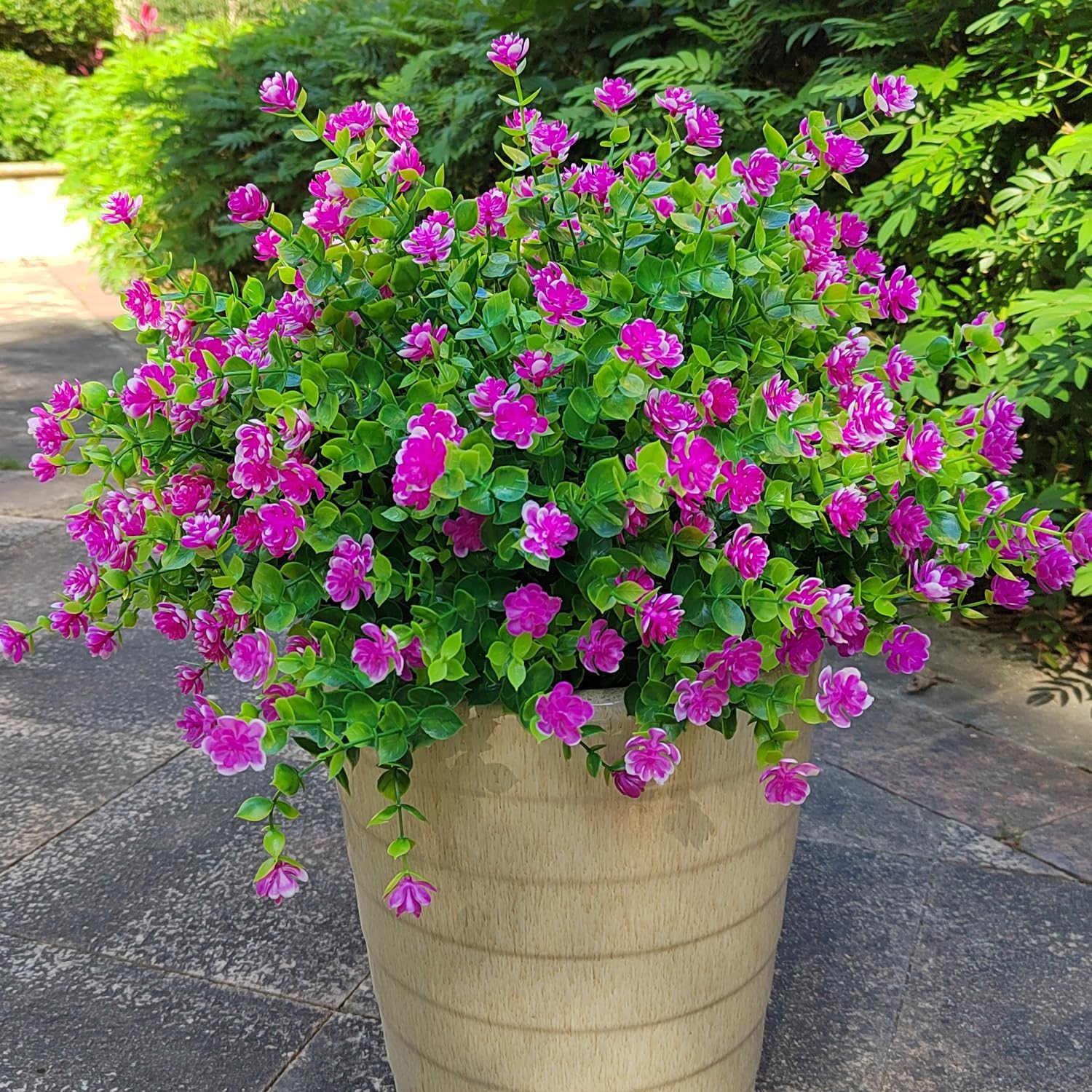 12 Bundles Artificial Flowers for Outdoor Use Magenta