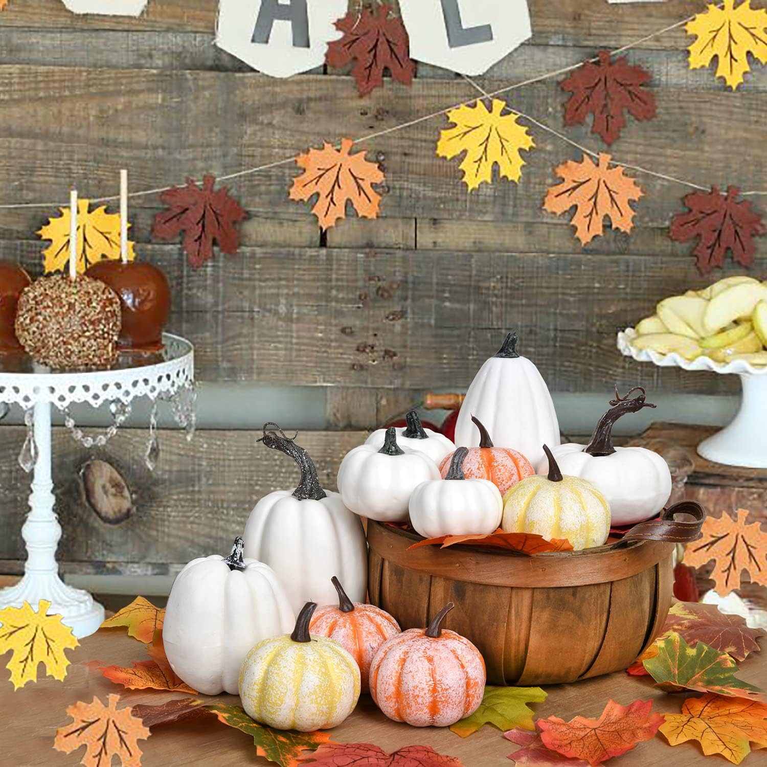 DearHouse 12 Pcs Artificial Pumpkins Fall Decoration Set