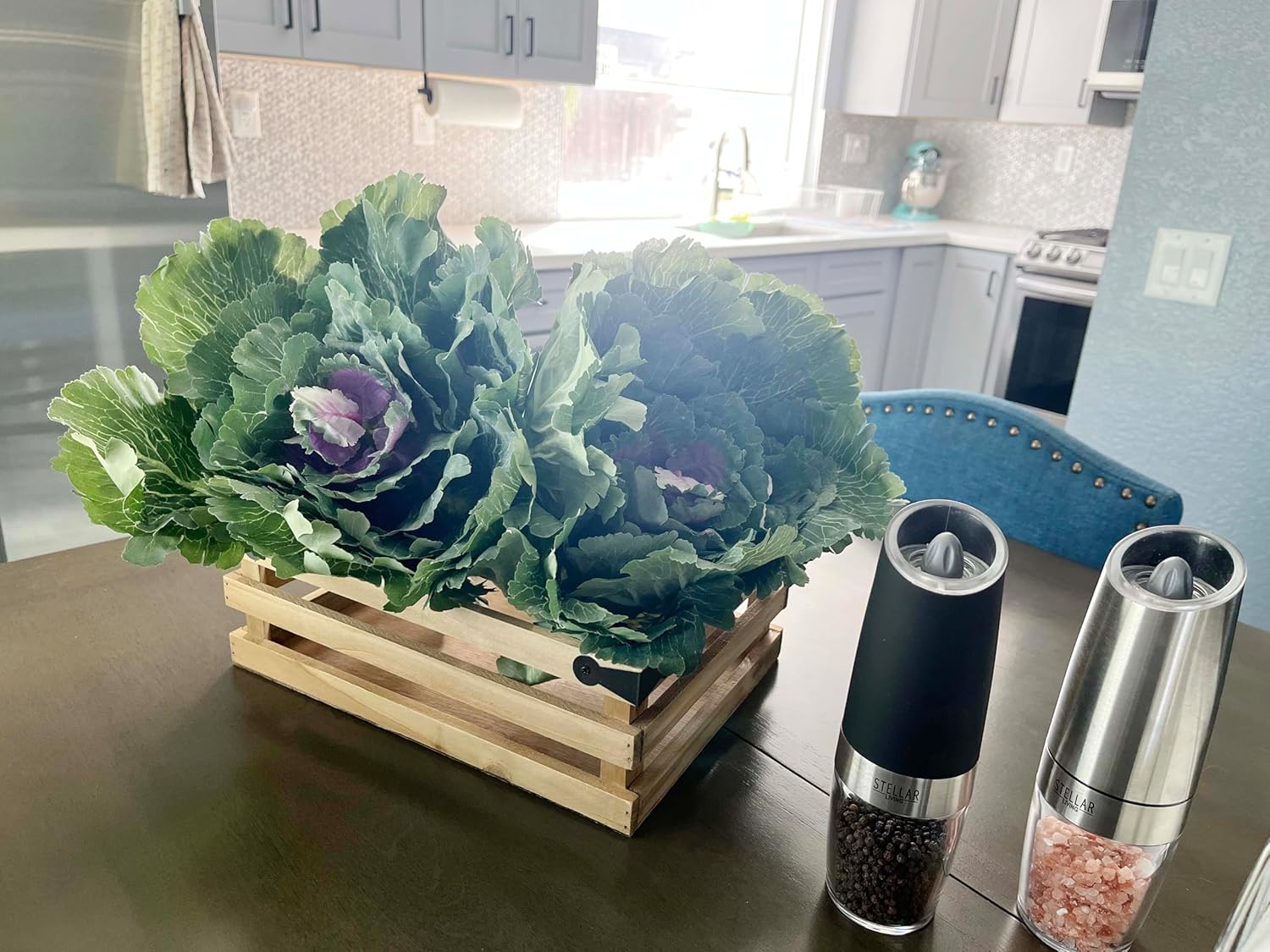 Admired By Nature Artificial Cabbage Plant Set 2 Pc Green