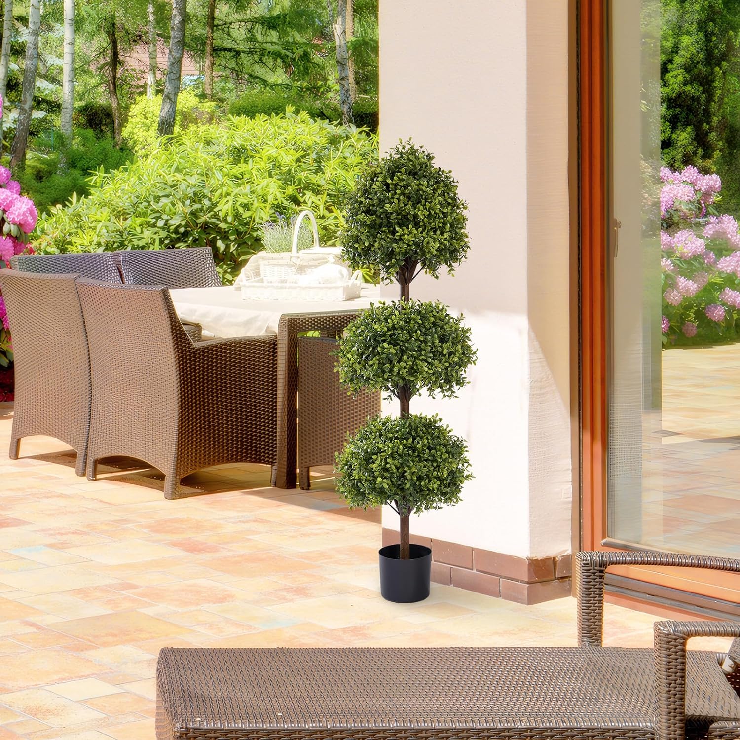 THE BLOOM TIMES 55 Artificial Topiary Set of 2