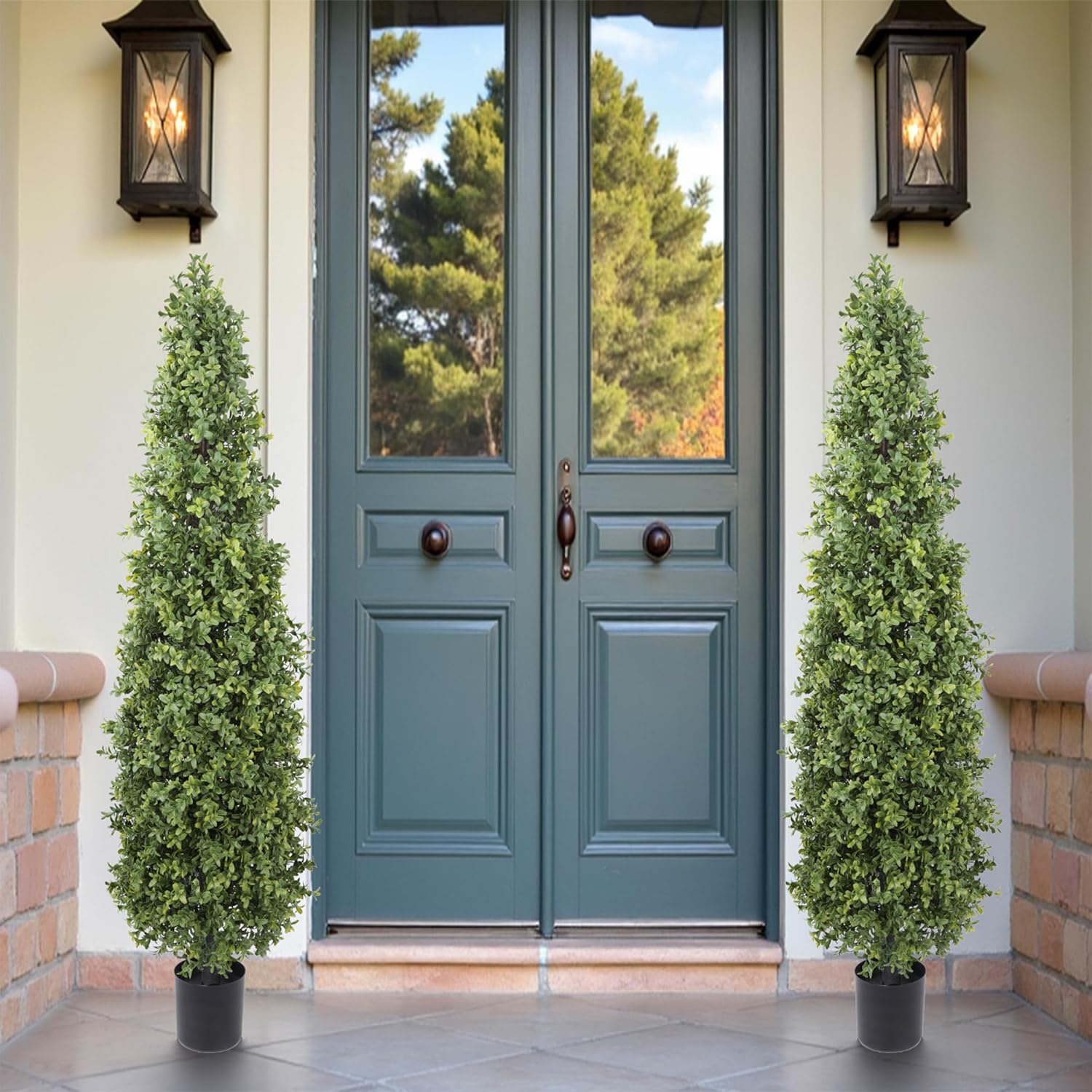 Artificial Boxwood Topiary Tree 4FT 2 Pack