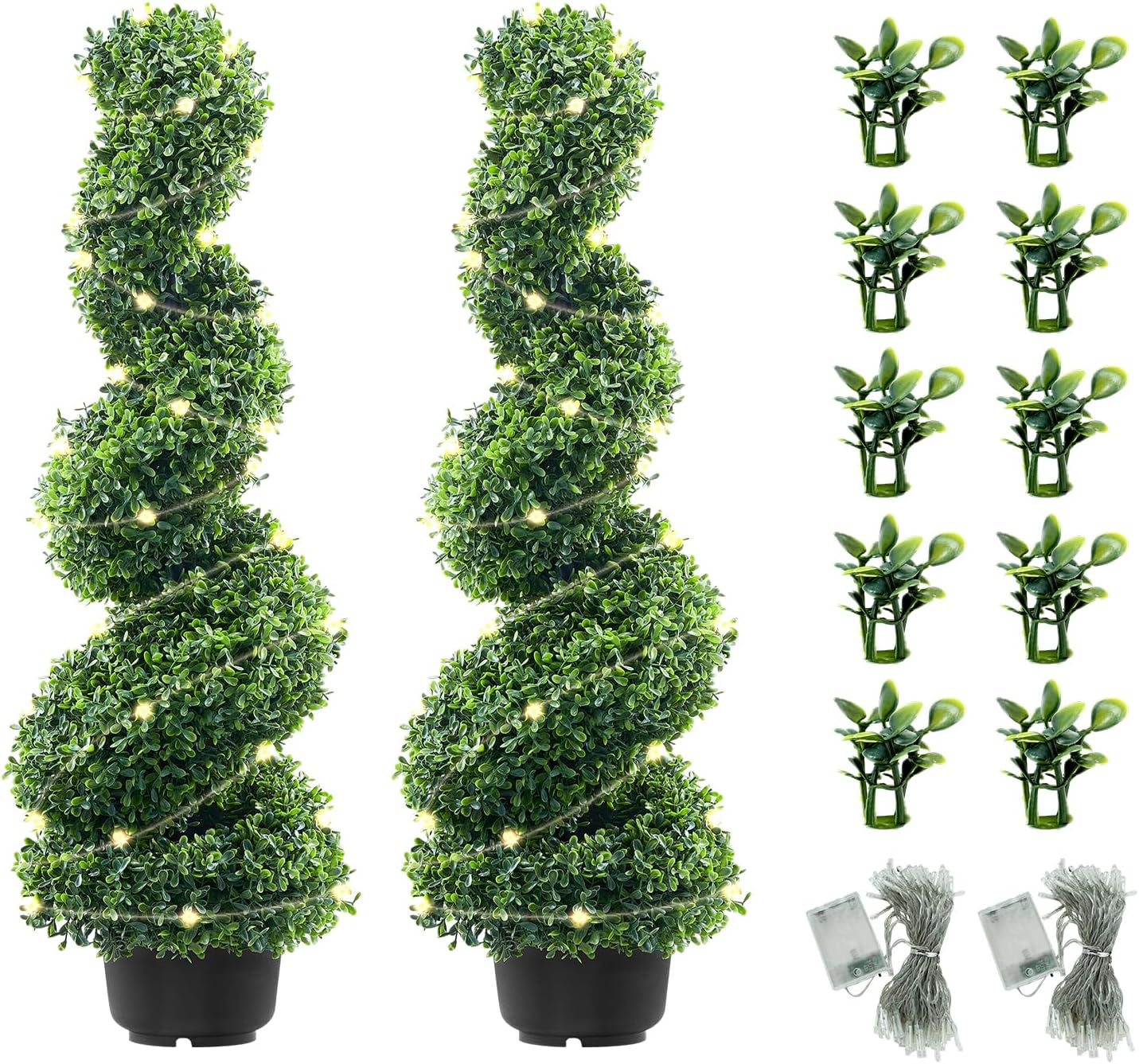 FutureNest Artificial Boxwood Topiary Trees 3ft 2 Piece Set