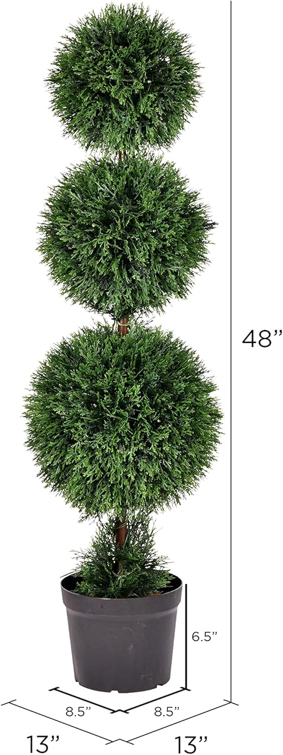 Vickerman 4 Artificial Cedar Topiary Plant