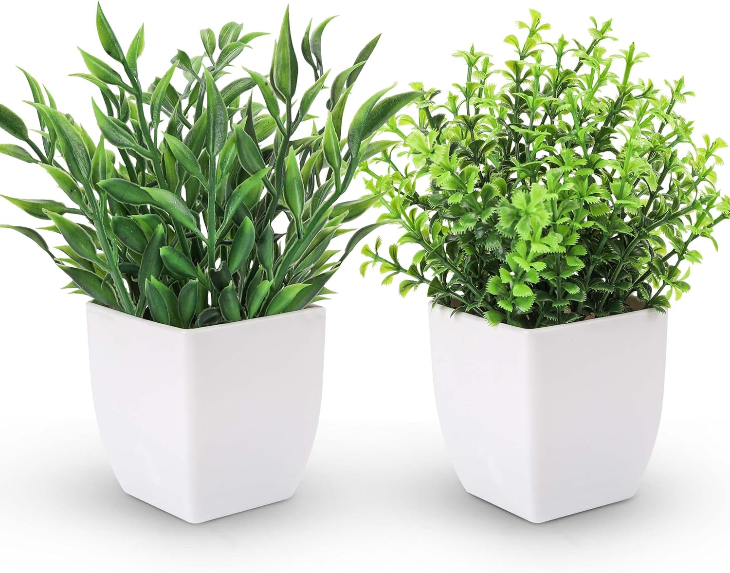 Der Rose 2 Pack Artificial Plants Mini Greenery Potted Decor