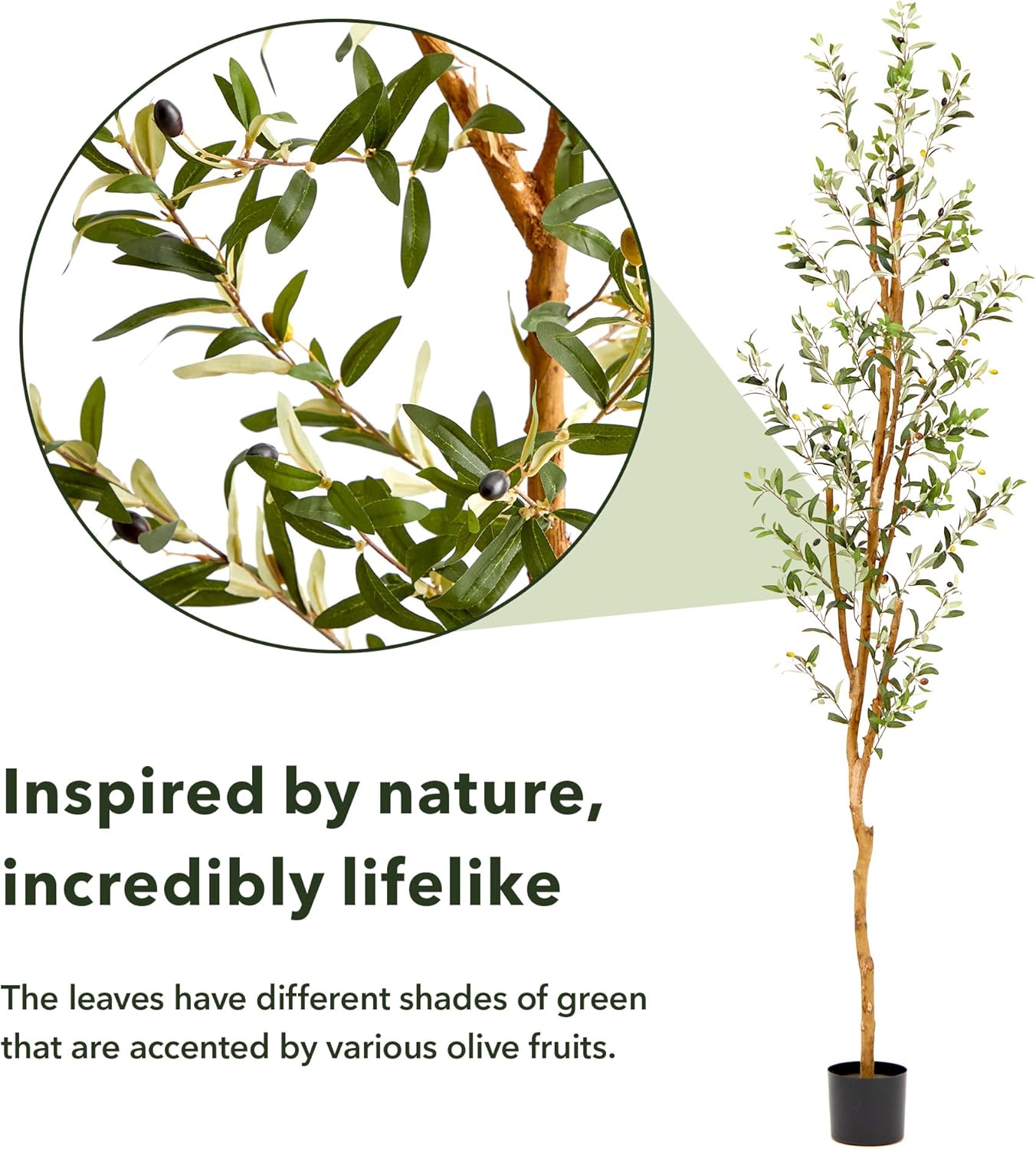 Nearly Natural 82in Olive Artificial Silk Tree